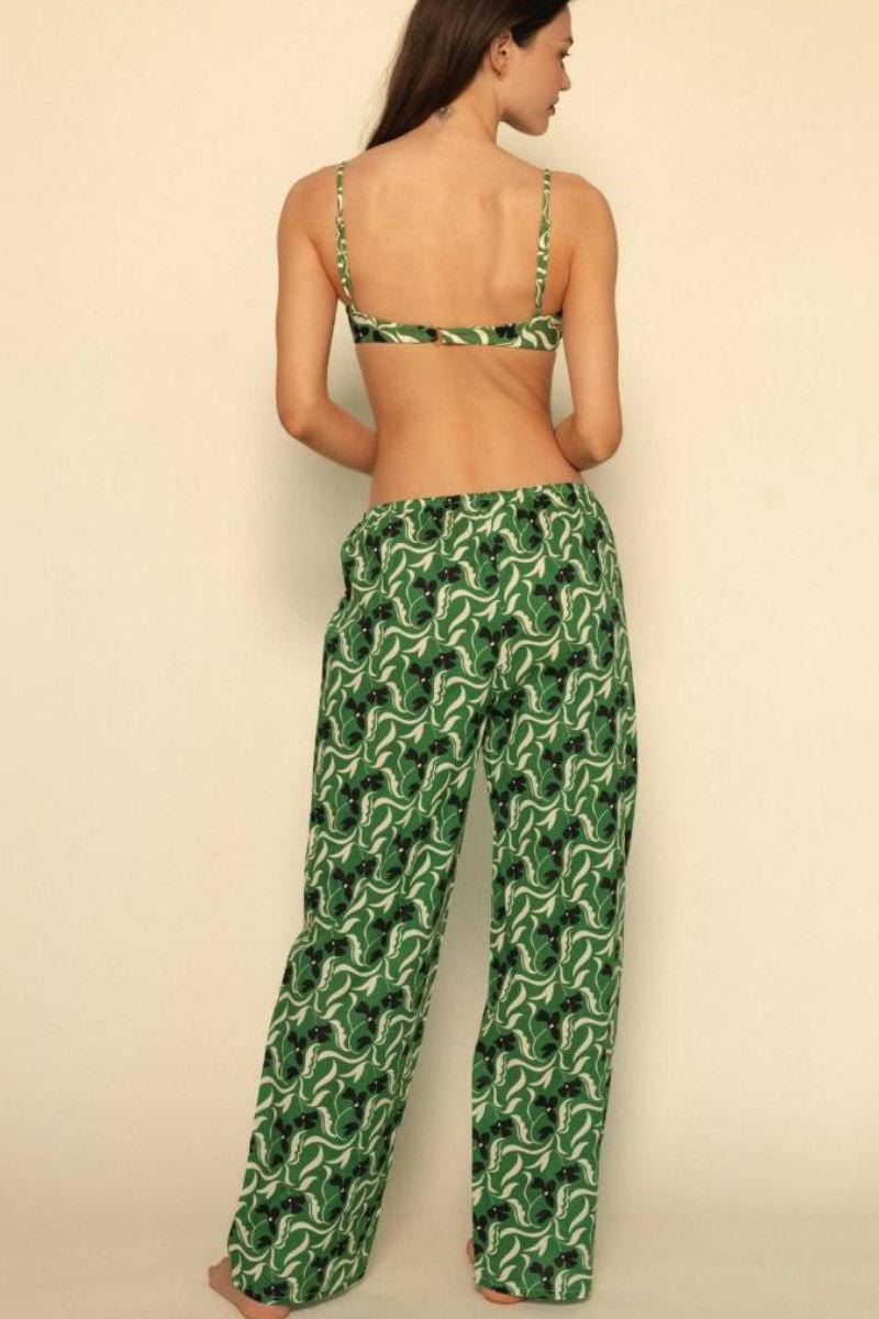 Veronica Floral Drawstring Wide Leg Pant
