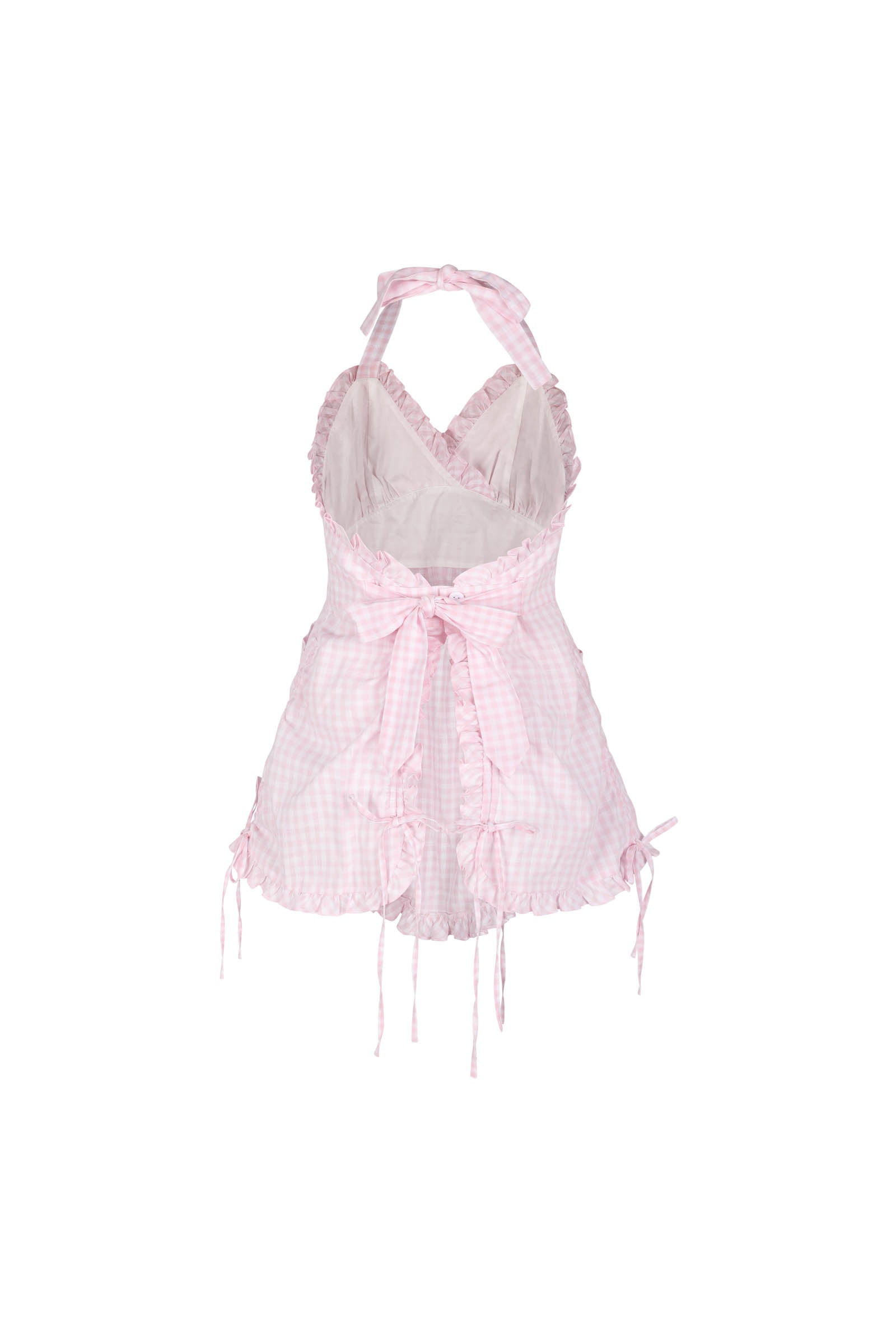 The Pink Gingham Playsuit Set
