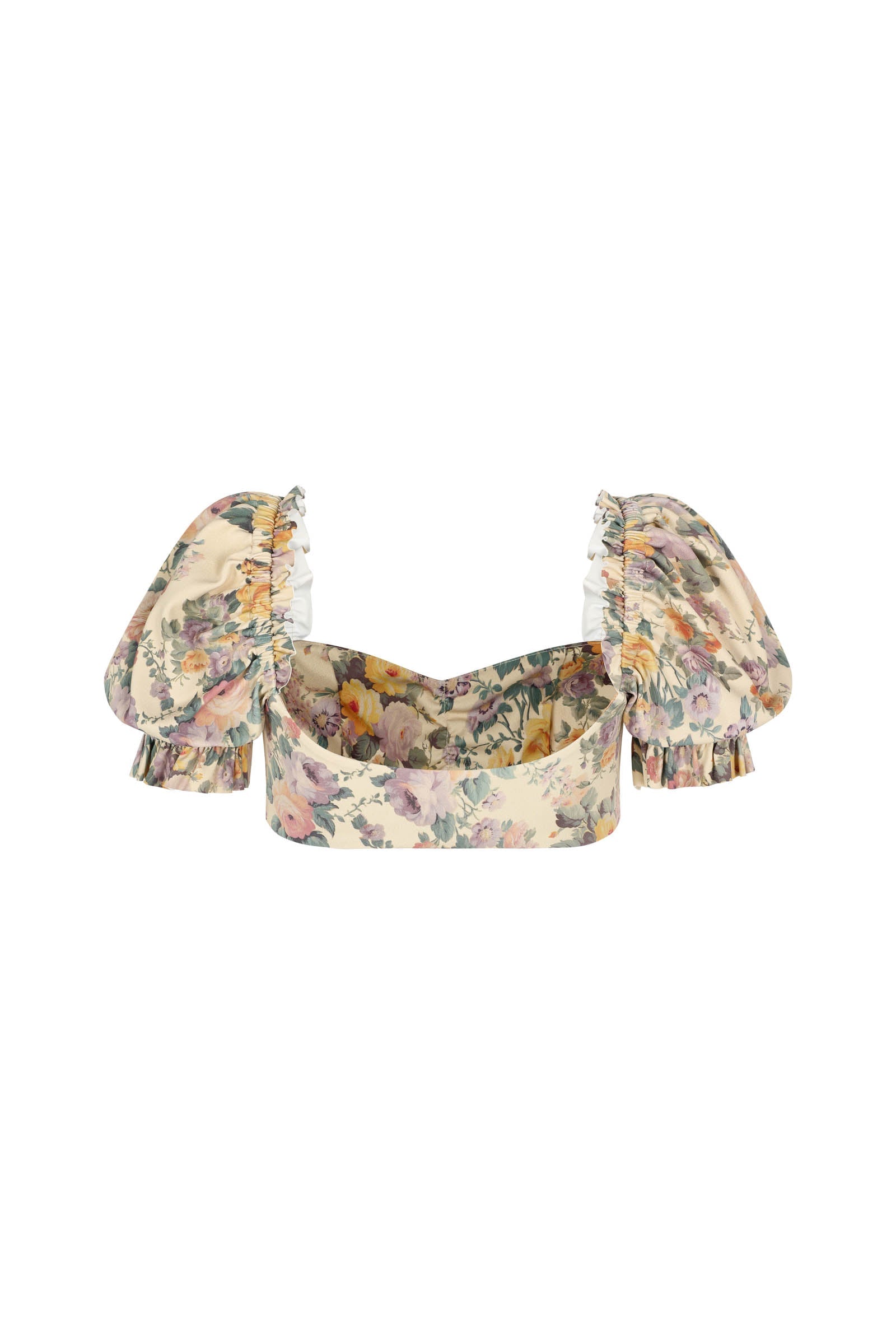The Blonde Floral Babydoll Bikini Top