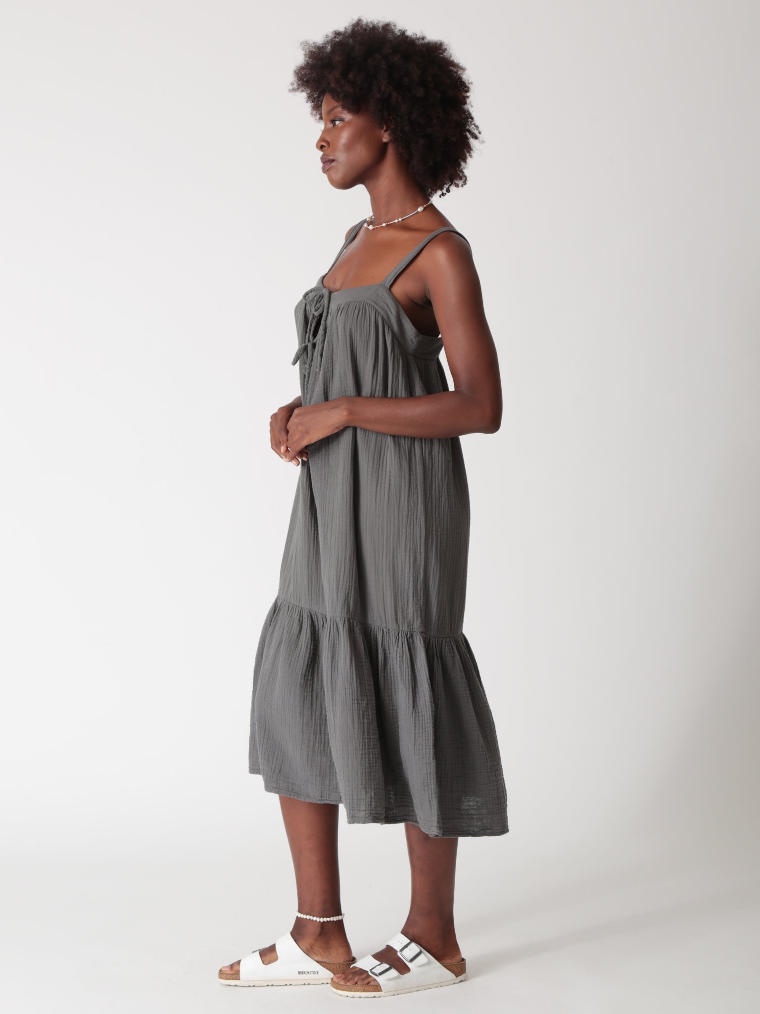 Addison Gauze Dress - Shadow