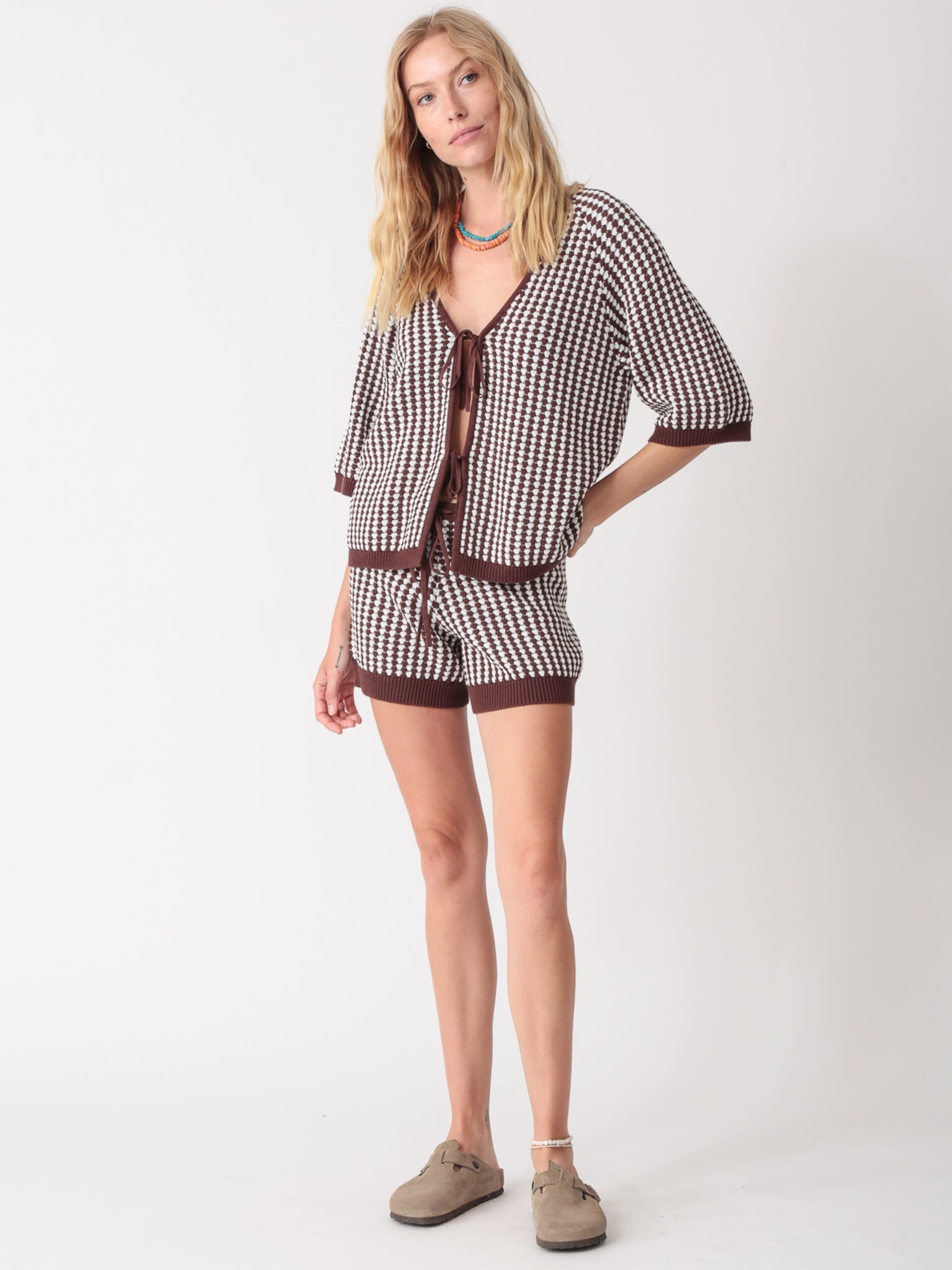 Lace Up Sweater - Cocoa