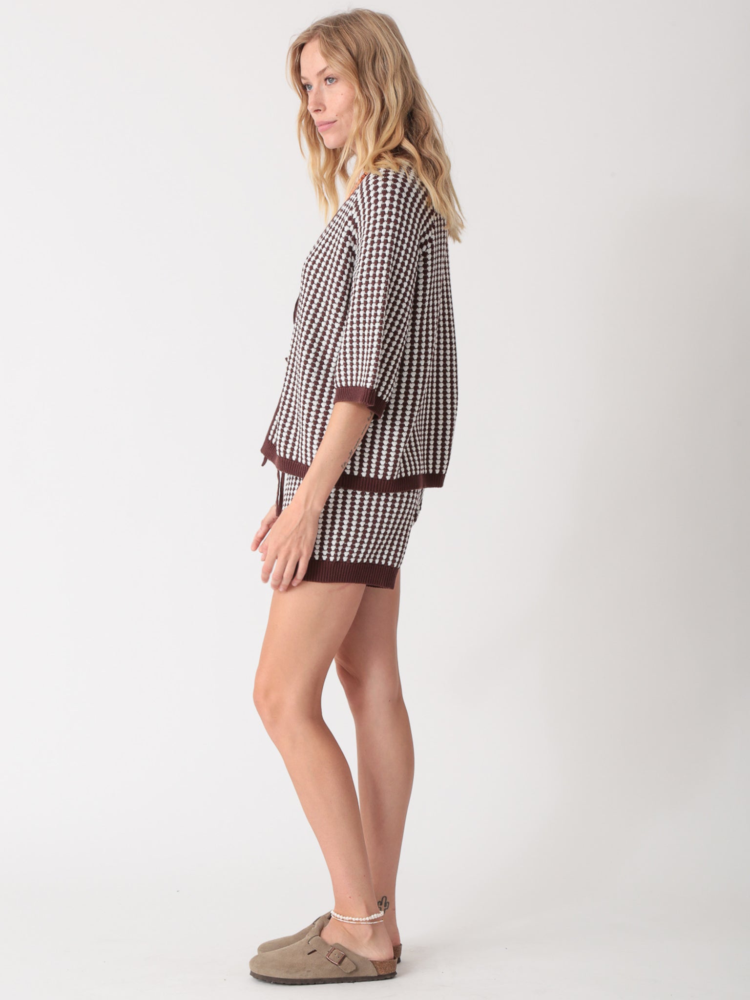 Lace Up Sweater - Cocoa