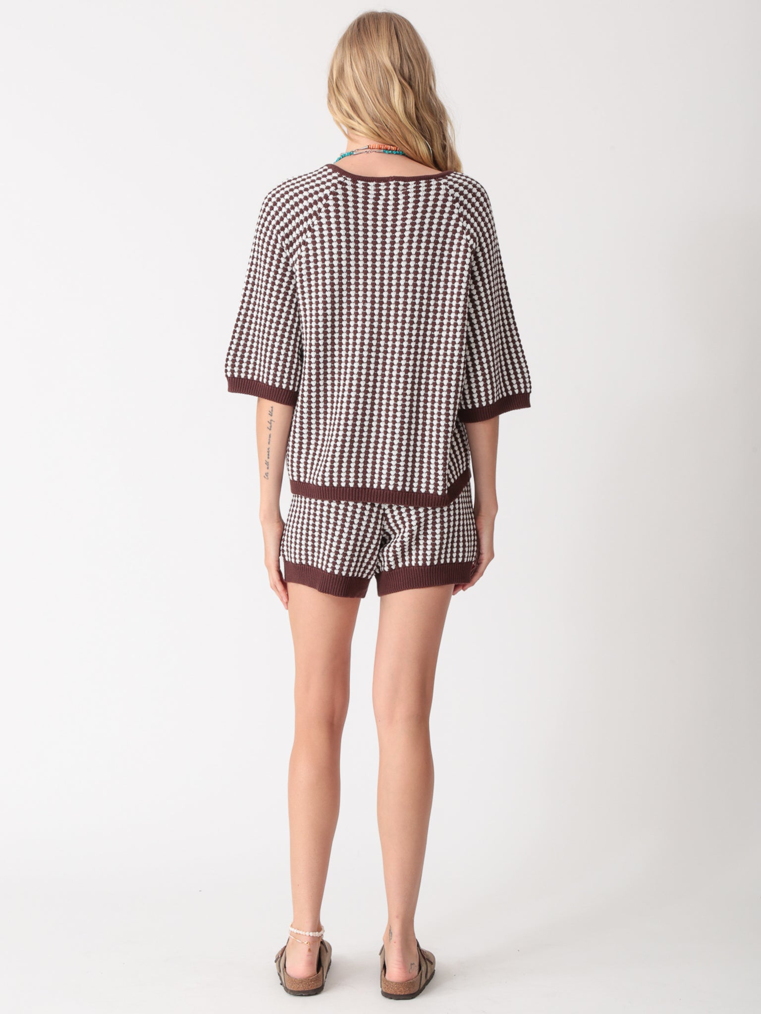 Lace Up Sweater - Cocoa