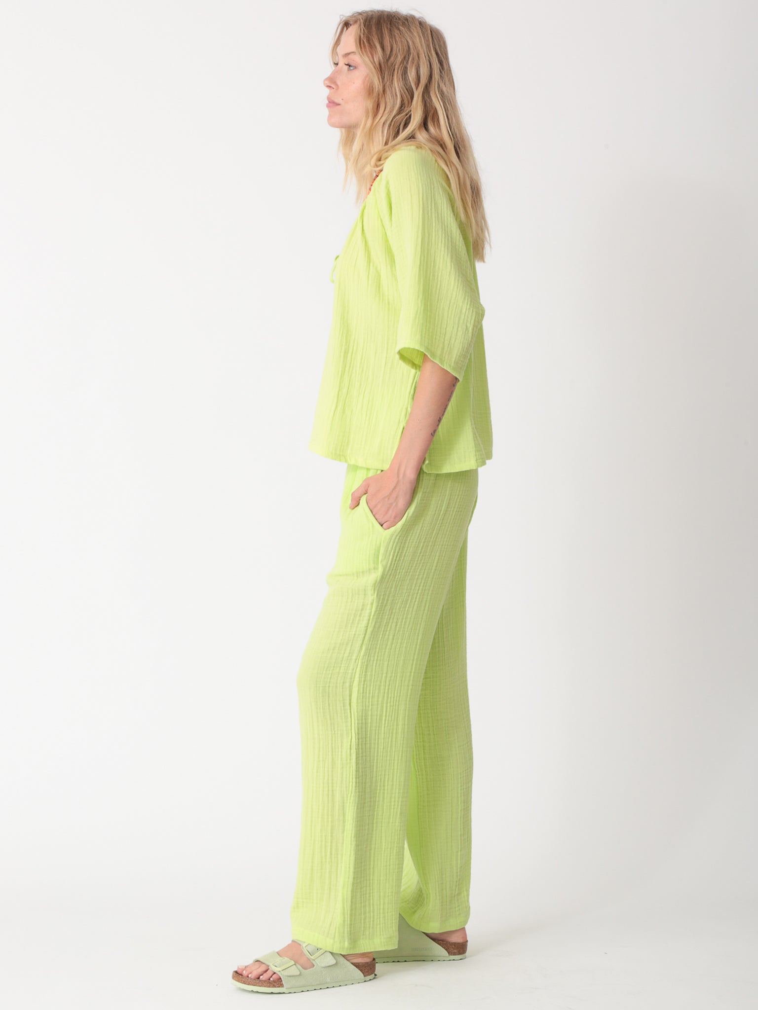 Mindy Gauze Top - Lime
