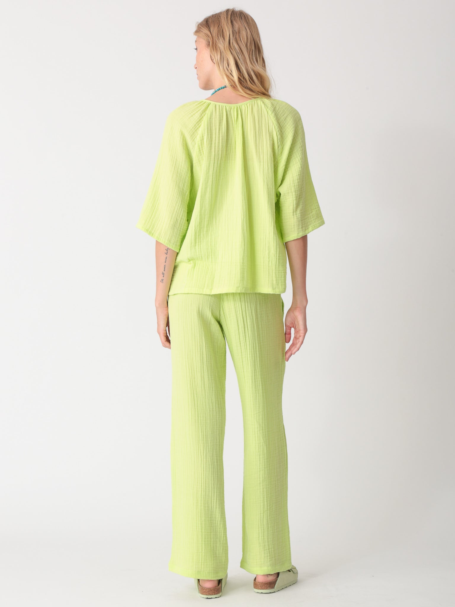 Mindy Gauze Top - Lime