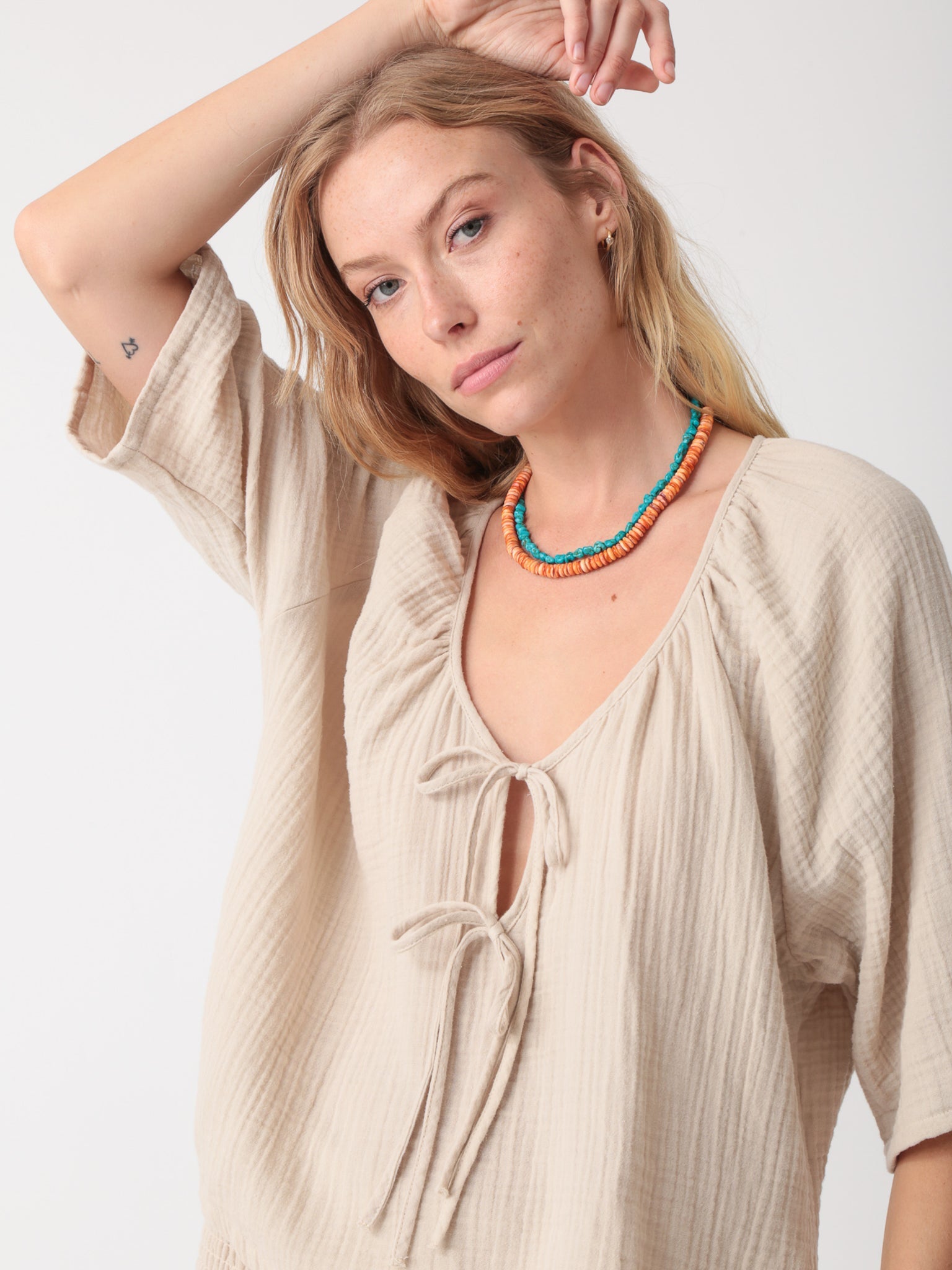 Mindy Gauze Top - Stone