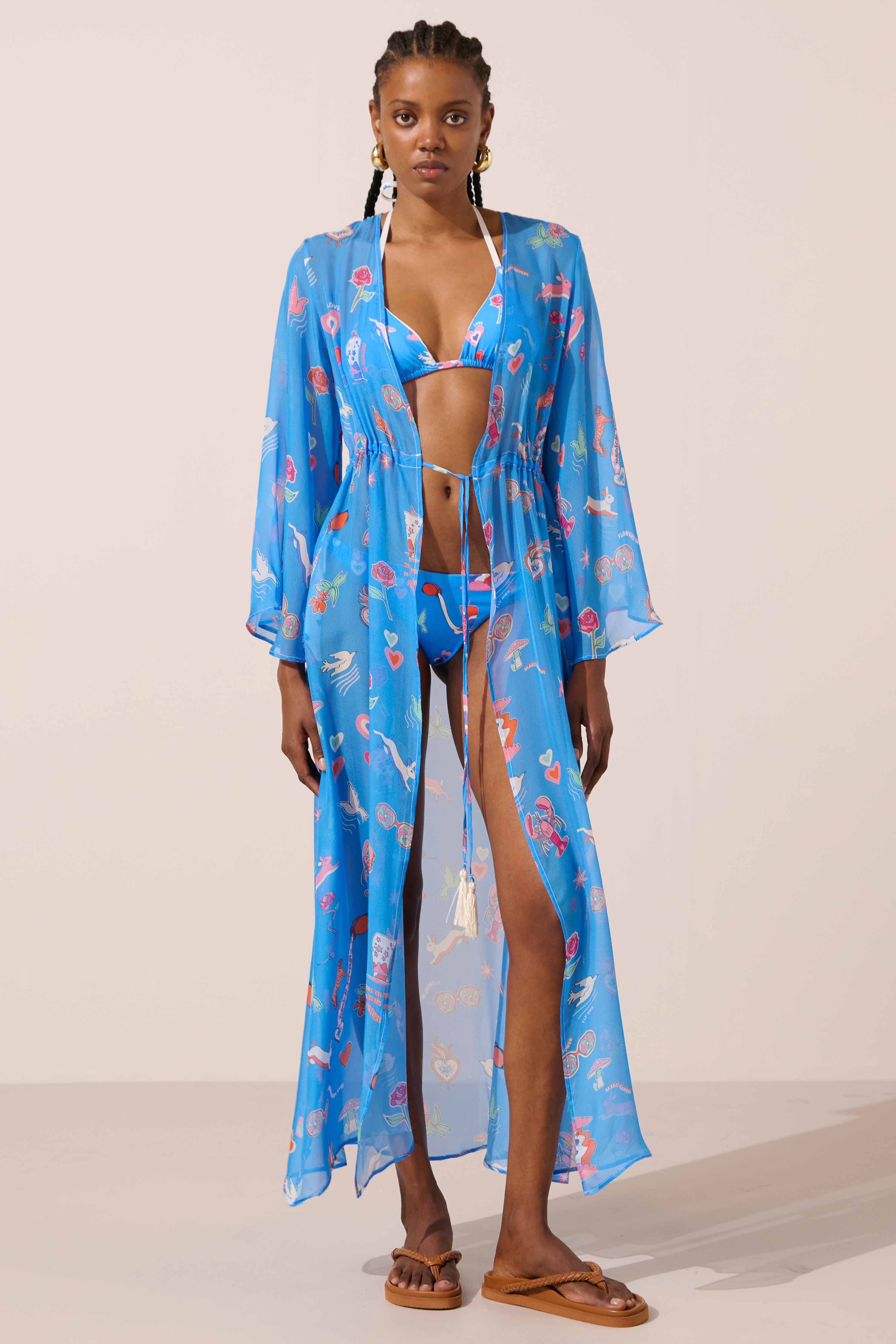 Image of product named white rabbit silk marisa kimono by Paolita London