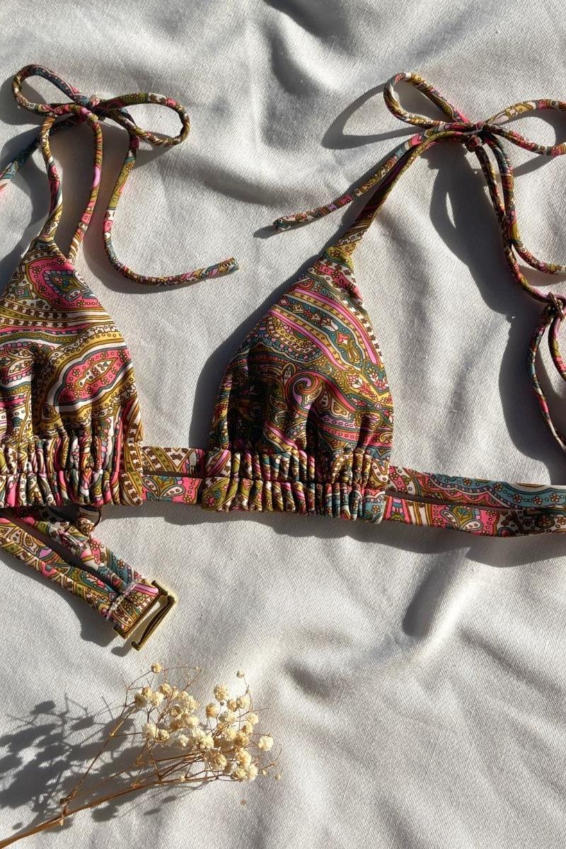 Ali Paisley Palua Ties Bikini Top