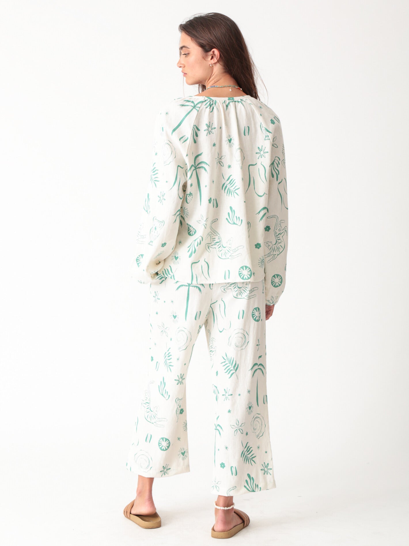 Meridian Linen Tie Top - Dream Graphic