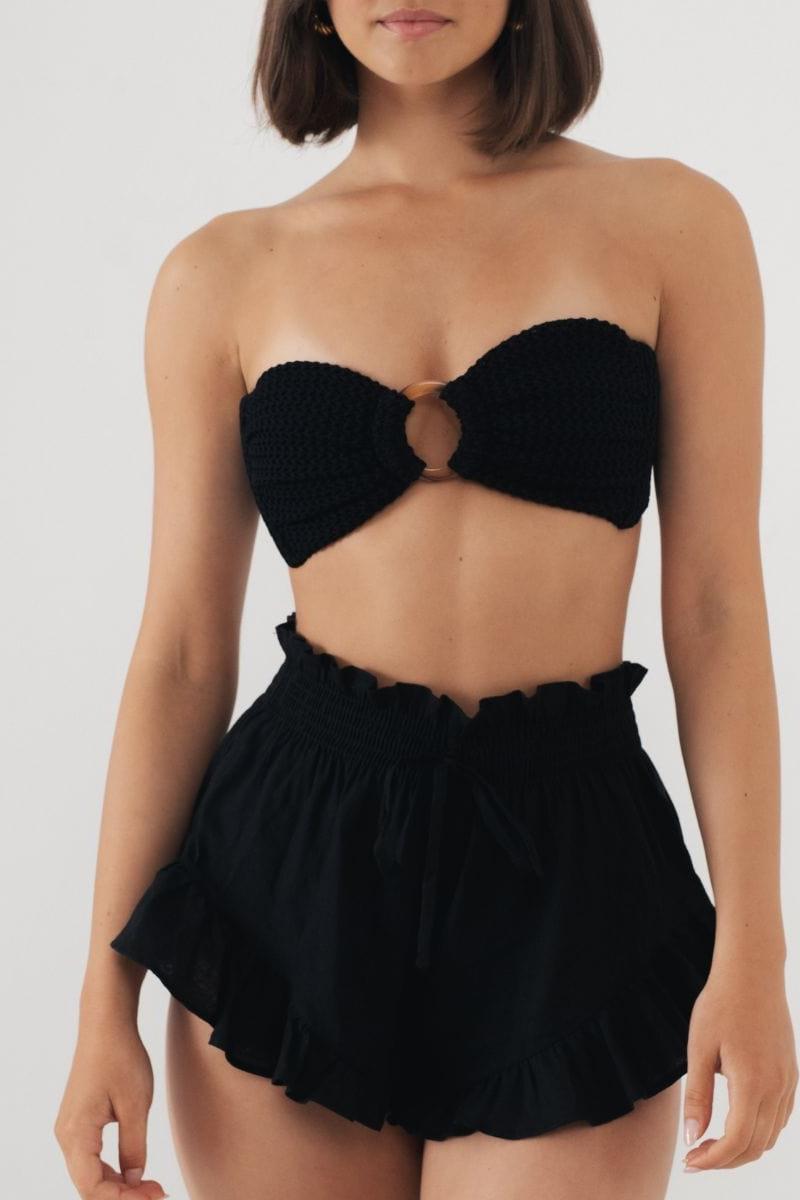 Black Boho Short