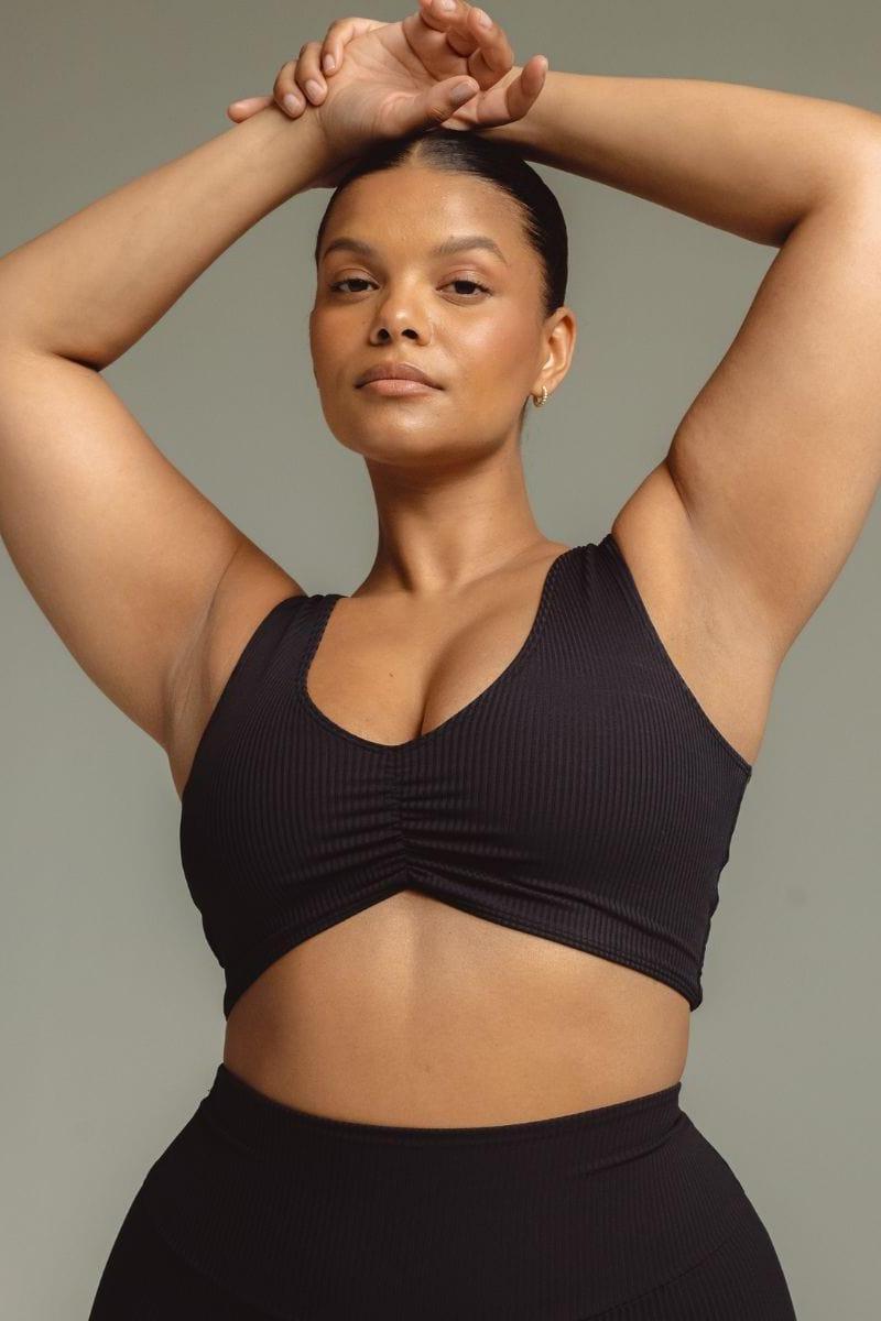 Black Rib Kim Variation Bikini Top