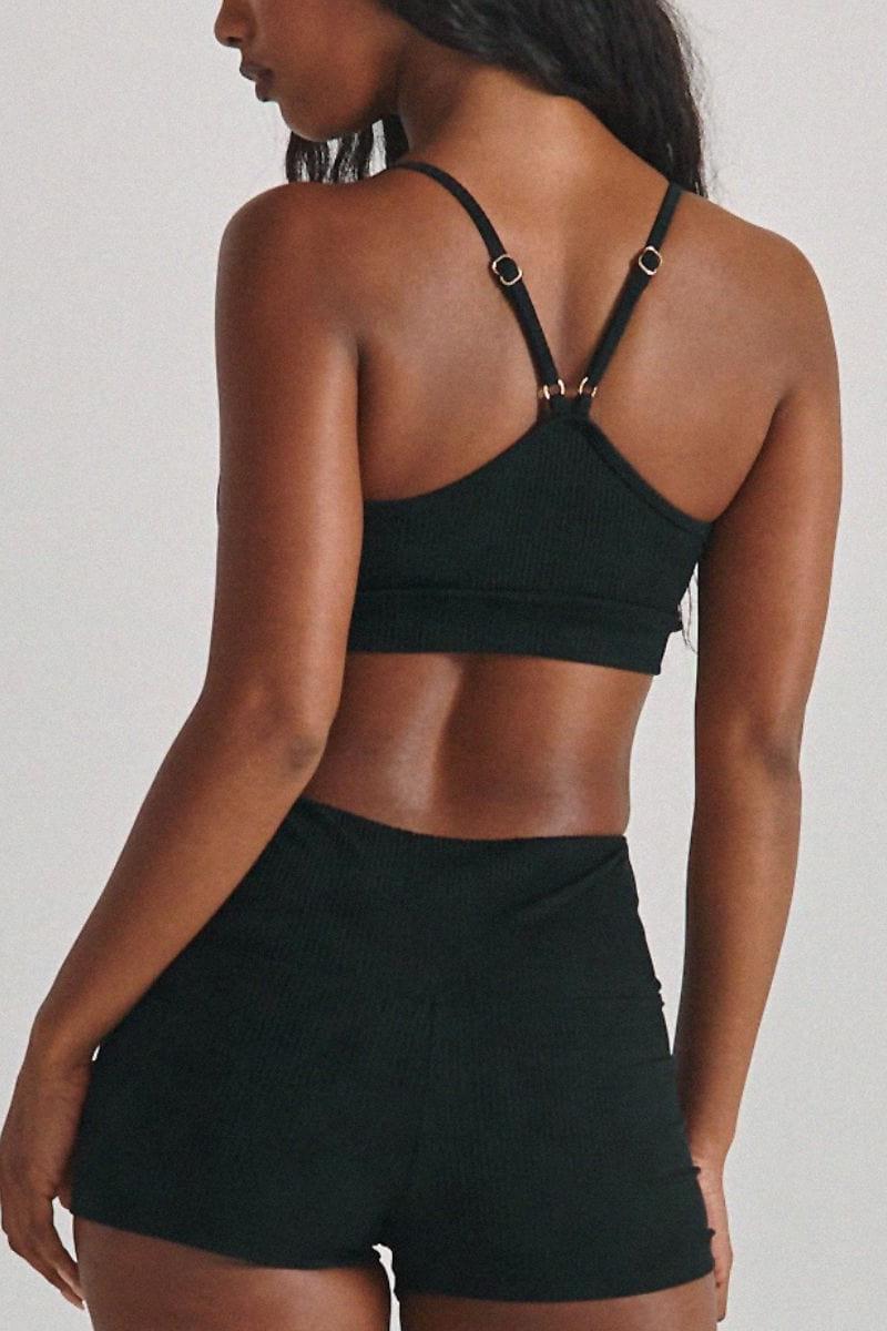 Black Rib Micro Bike Short