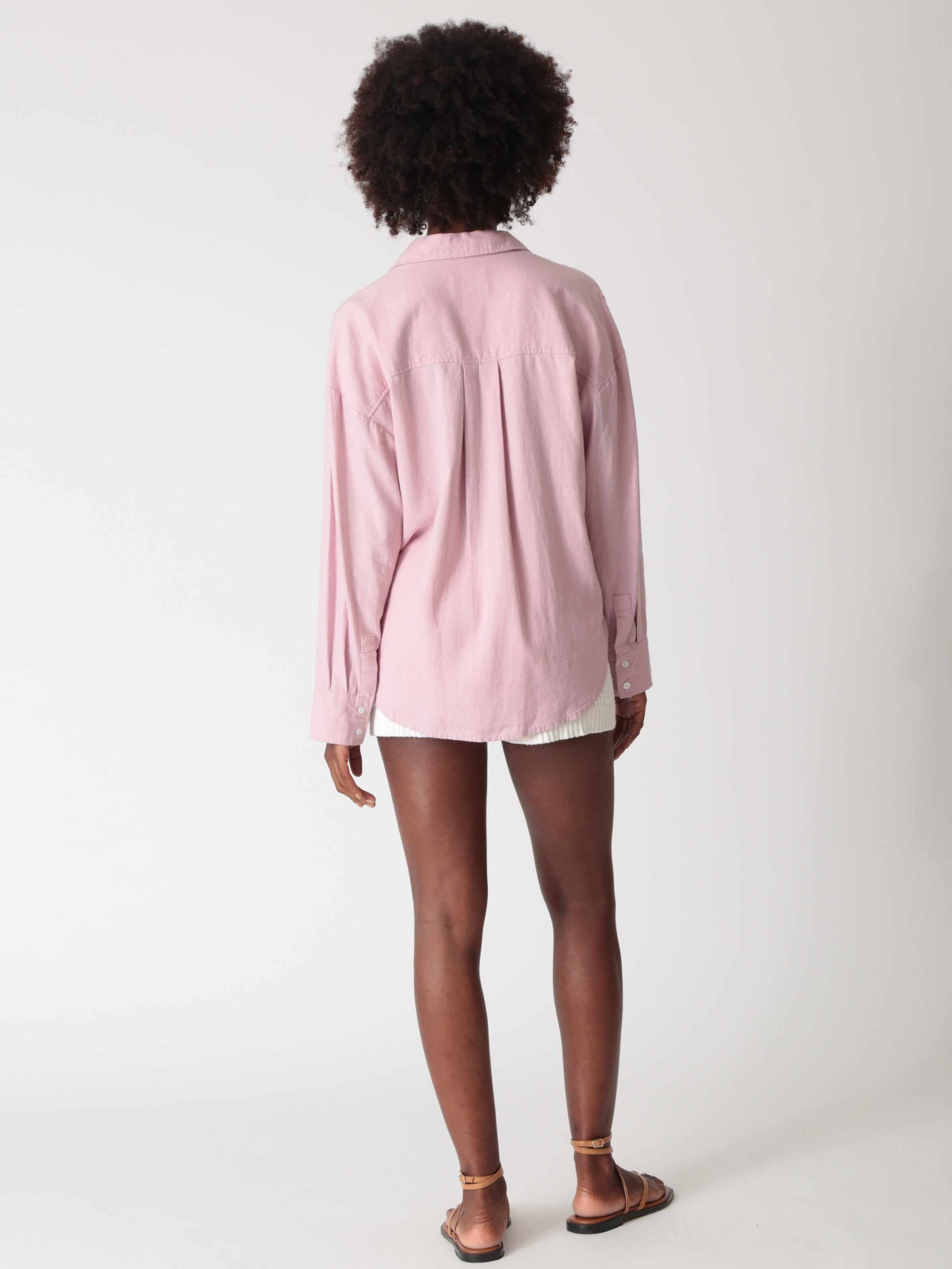 Boyfriend Linen Shirt - Dusty Rose