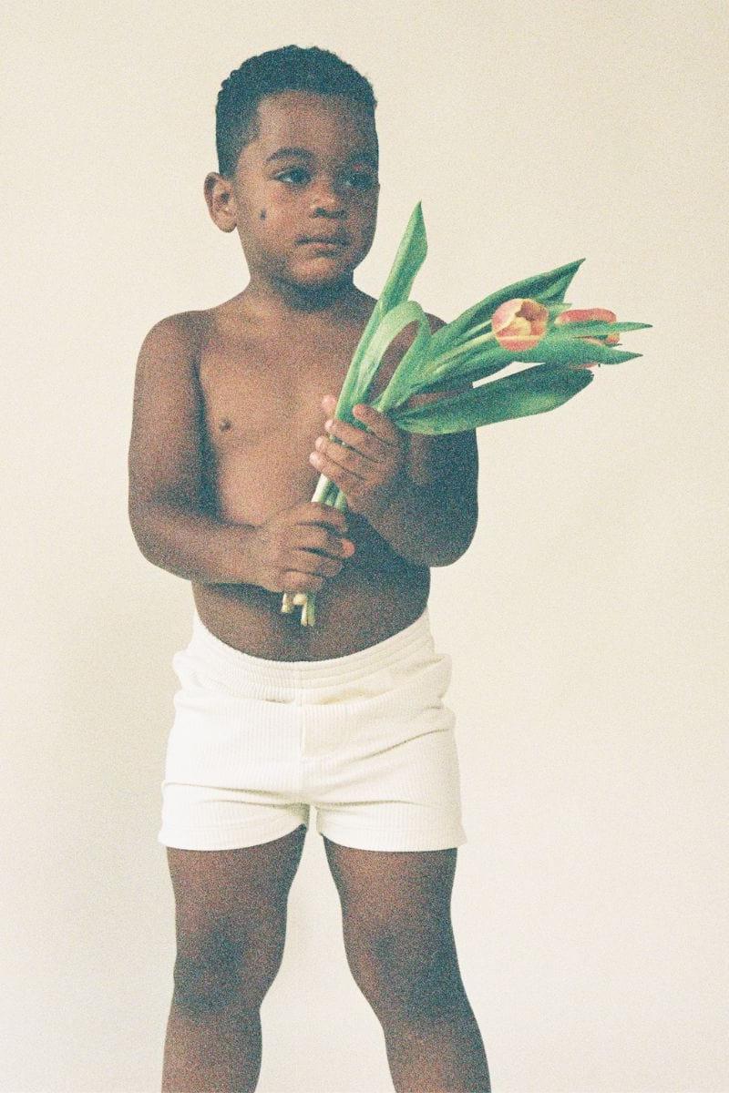 Cream Rib Mini Swim Trunk