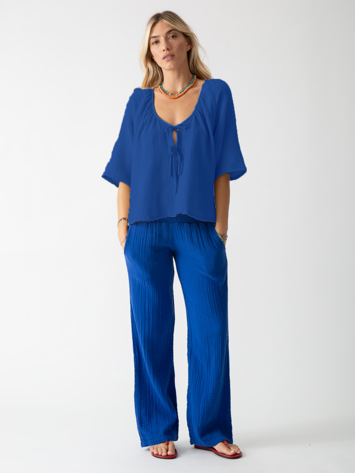 Mindy Gauze Top - Royal