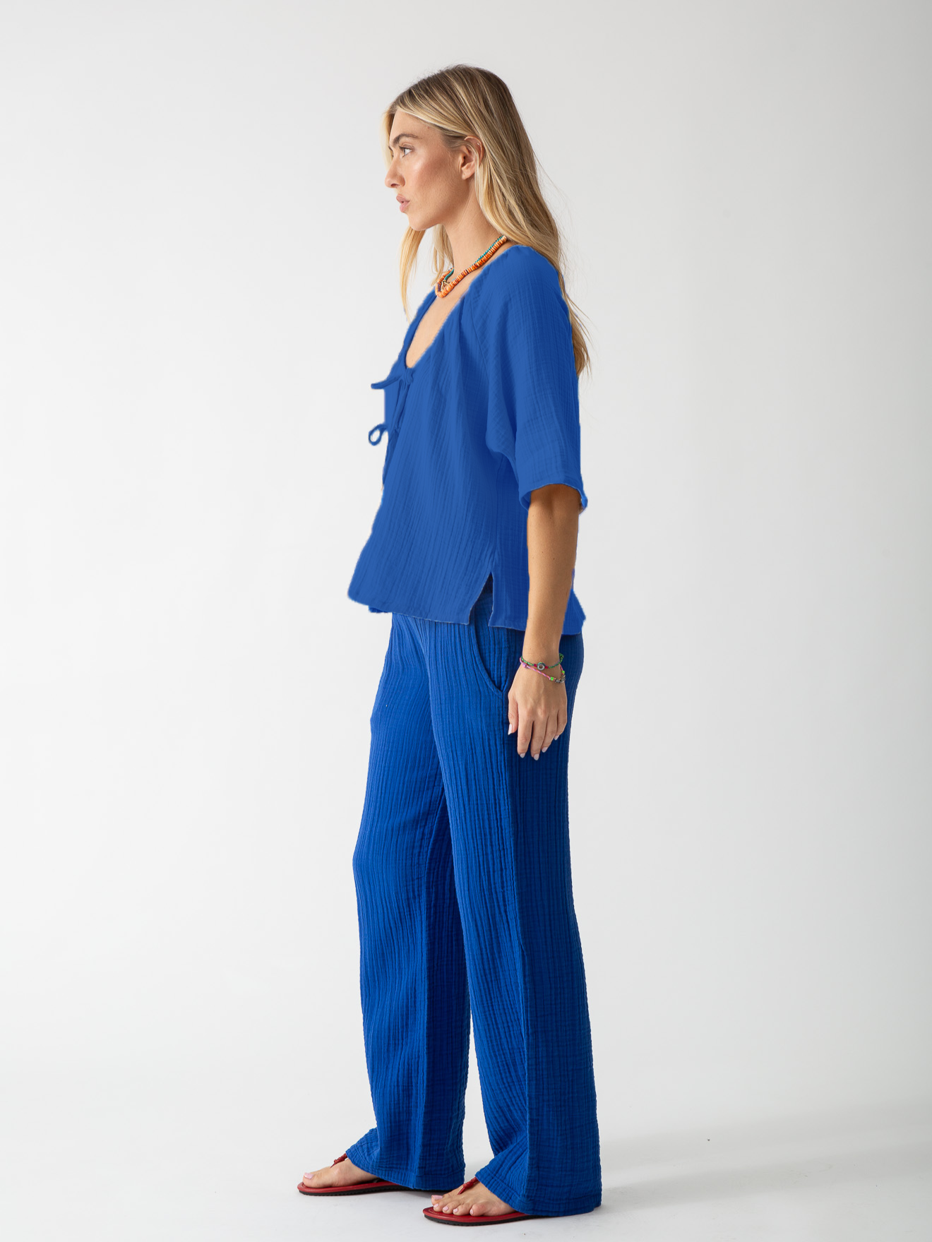 Mindy Gauze Top - Royal