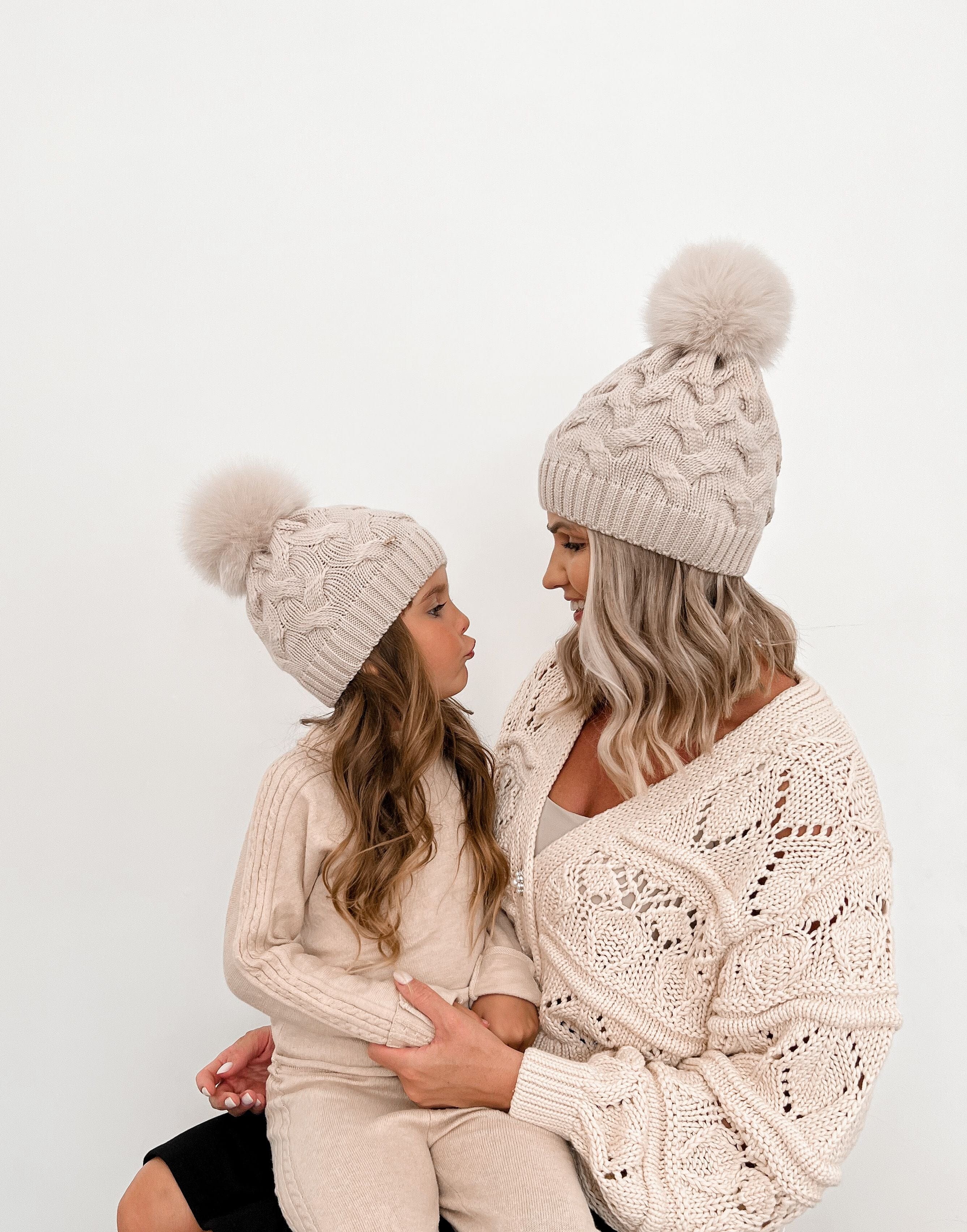 Sandstone Merino Wool Kids Beanie Hat - Petite Maison Kids