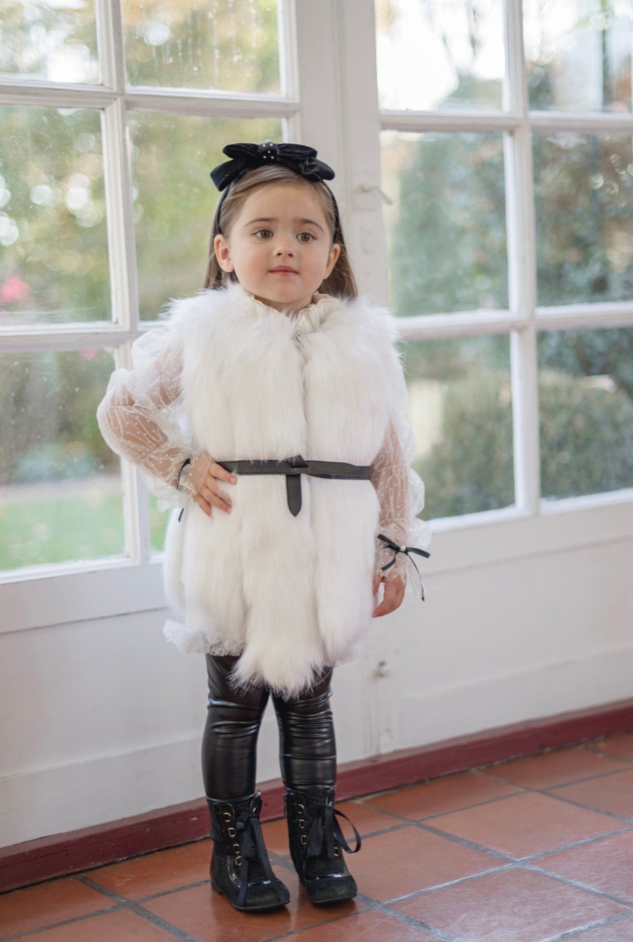 White Faux Fur Vest - Petite Maison Kids