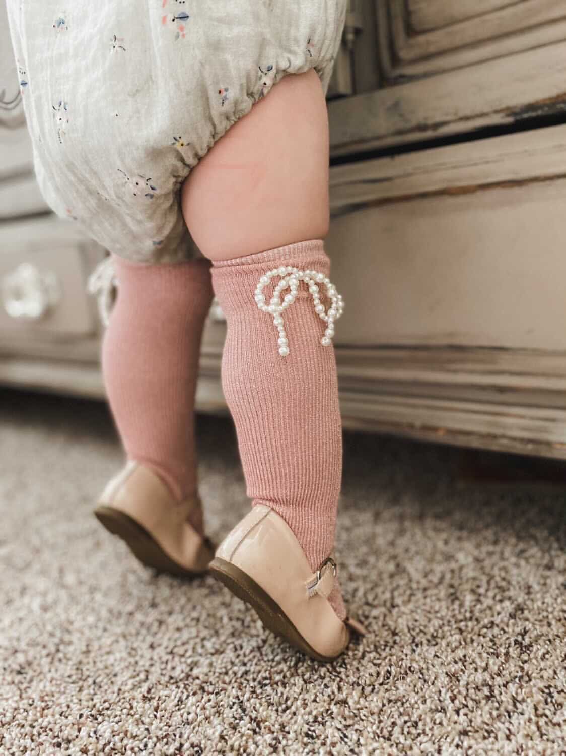 Perla Shimmer Socks - Pink - Petite Maison Kids