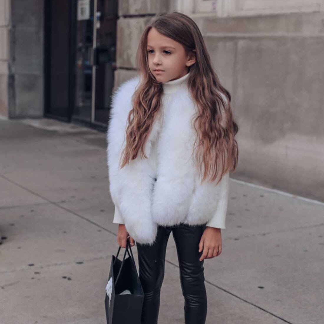 Luxurious White Fox Vest - Petite Maison Kids