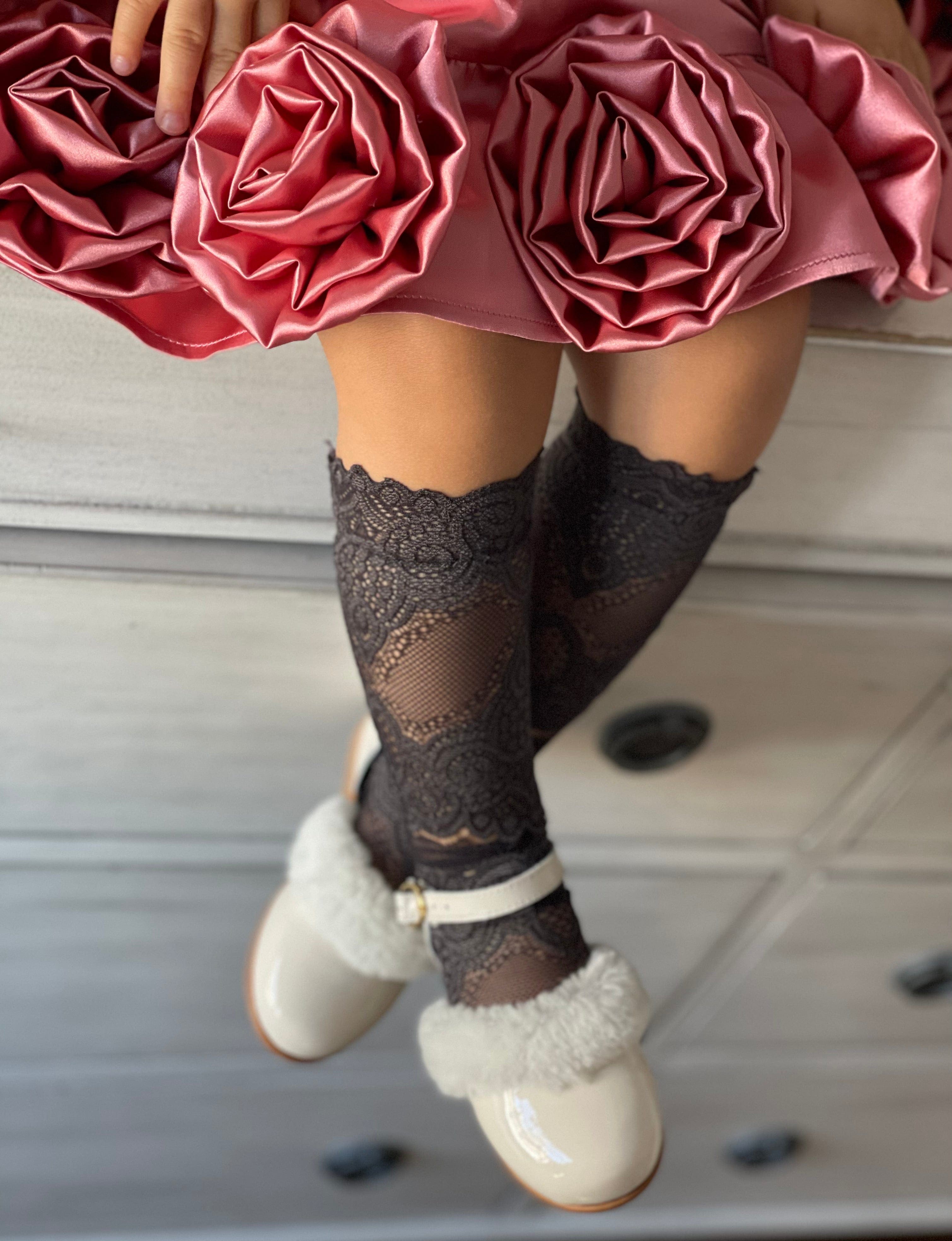 Alice Lace Socks - Charcoal Black - Petite Maison Kids