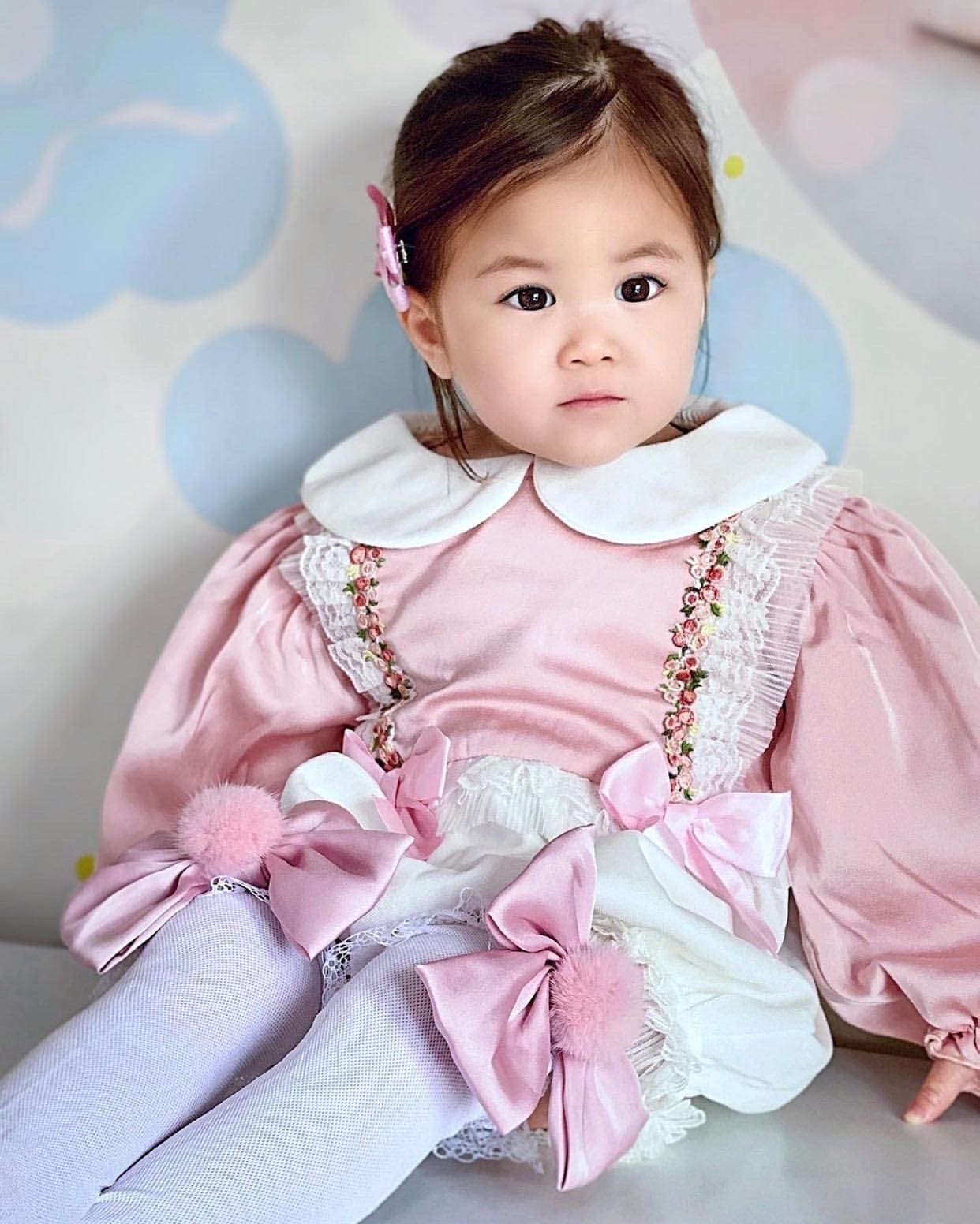 Lana Ruffle Socks with Poms and Bows - Blush Pink Bow - Petite Maison Kids