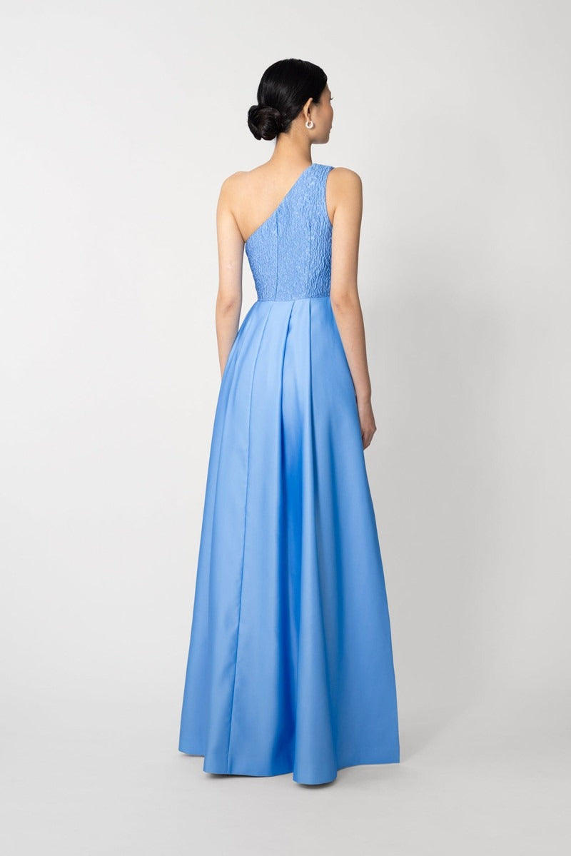 Joslin One-shoulder Gown - Azure Blue