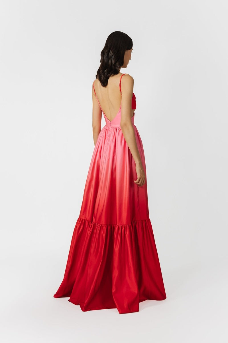 Nova Satin Gown - Pink Ombre