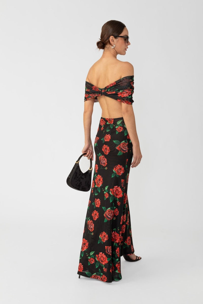 Katrina Maxi Dress - Black Multi