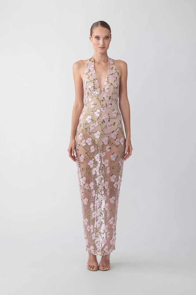 Olympia Dress - Nude Multi