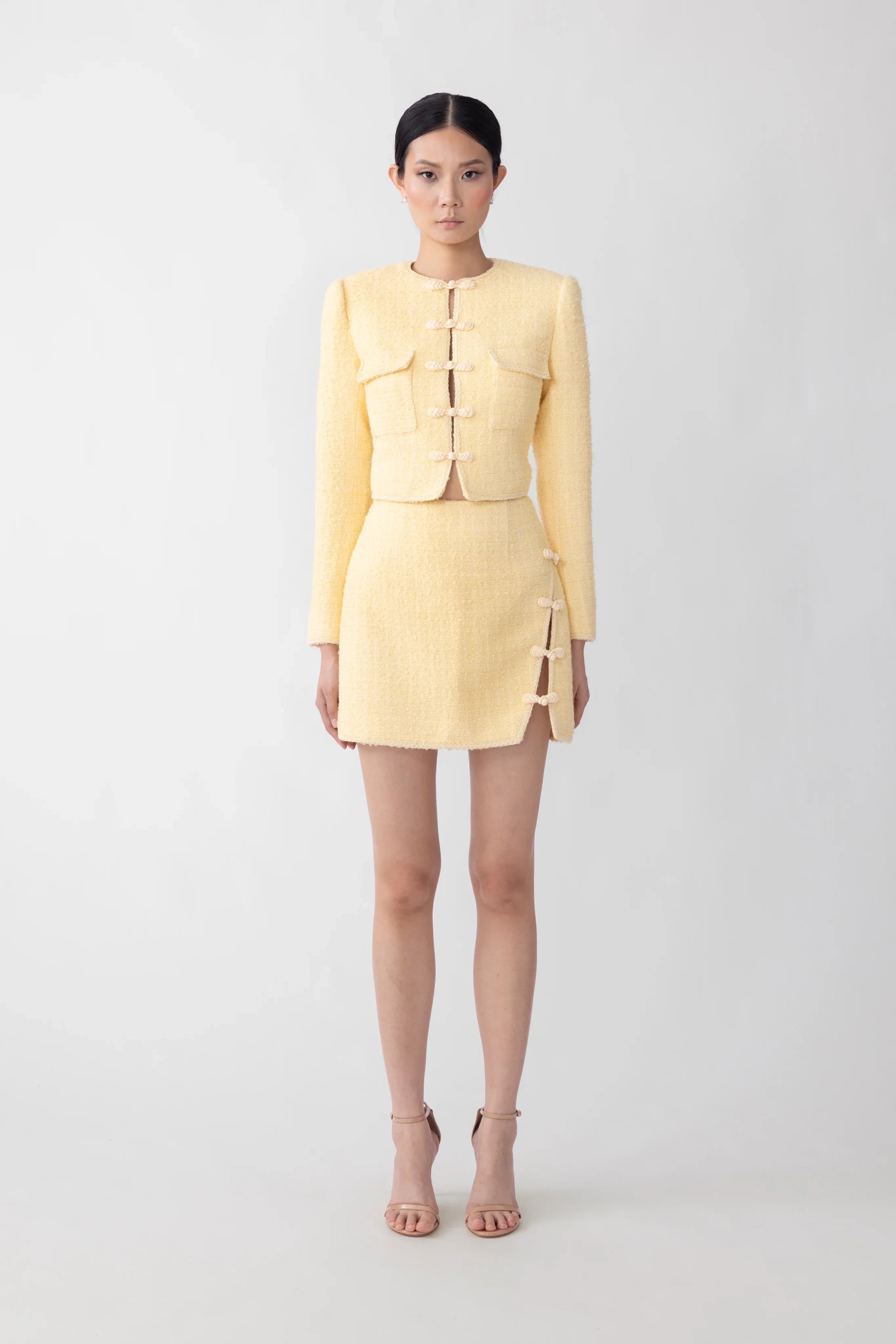 Ida Tweed Skirt - Butter Yellow