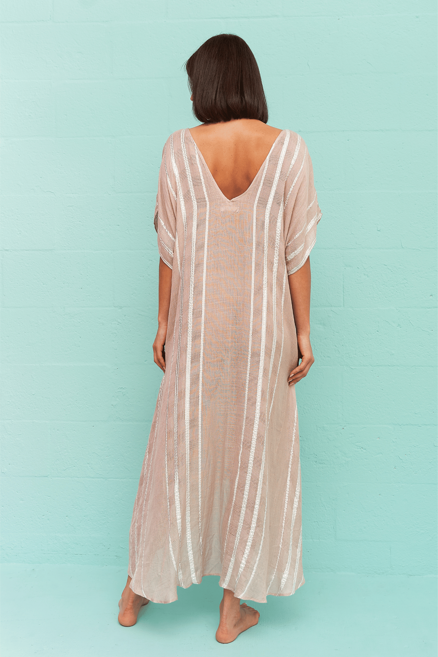 Metallic Striped Kaftan