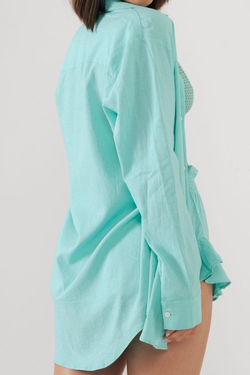 Turquoise Long Sleeve Button Down Shirt