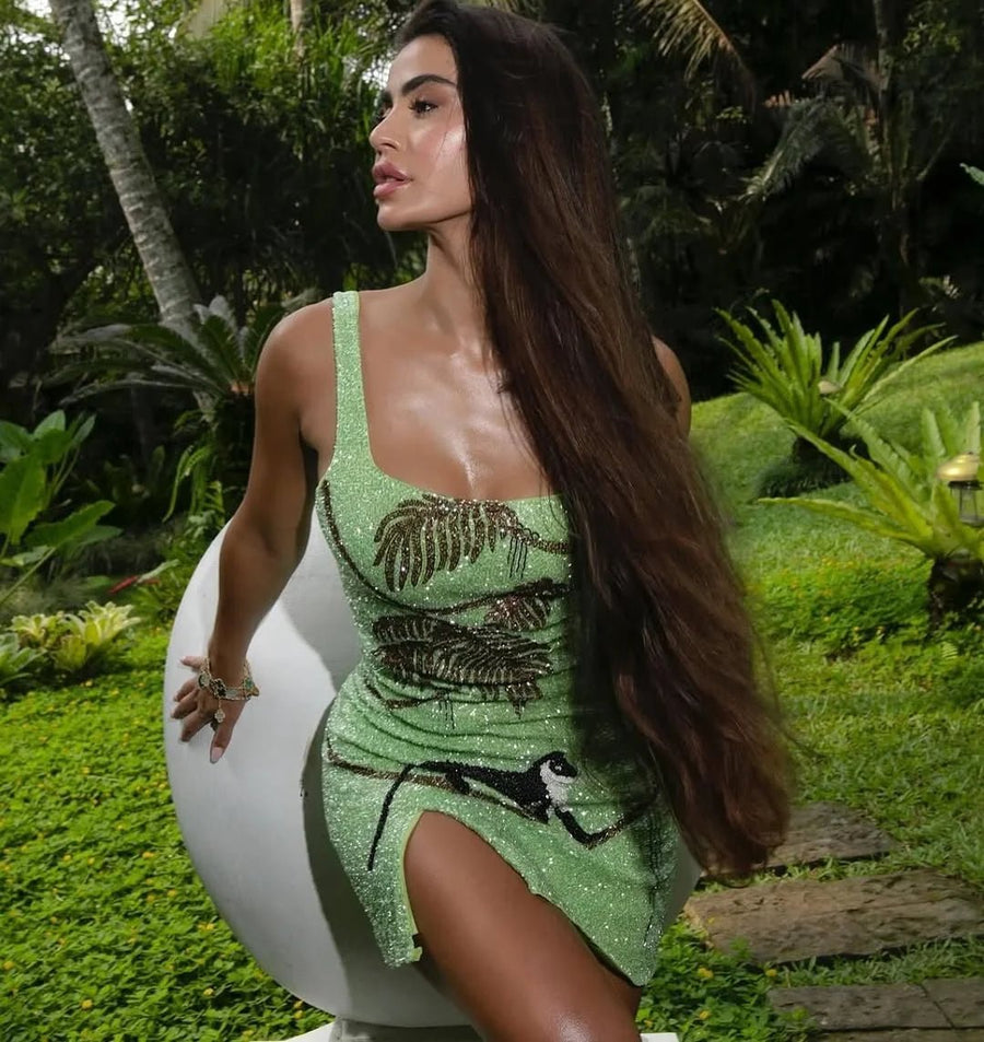 St Barths Dress Green