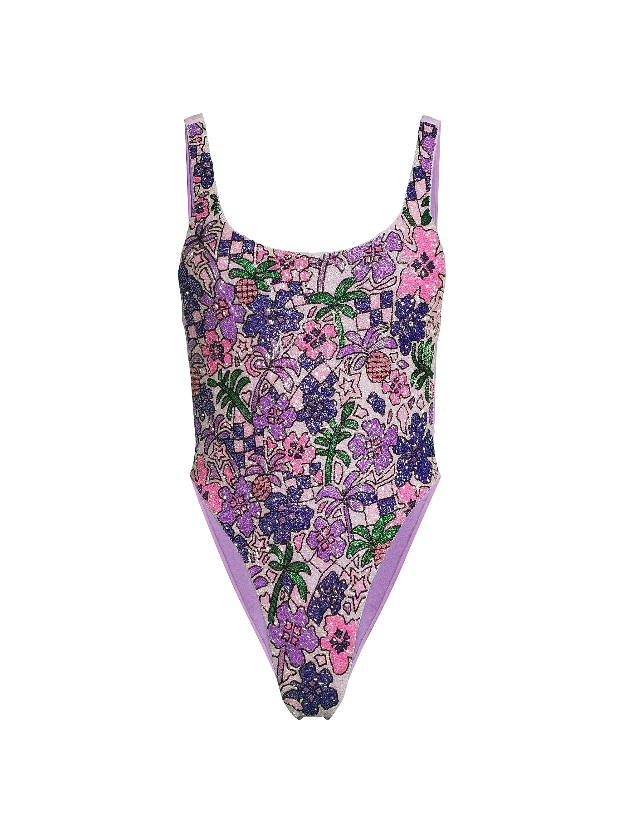 Fia Hand Beaded One Piece Pink