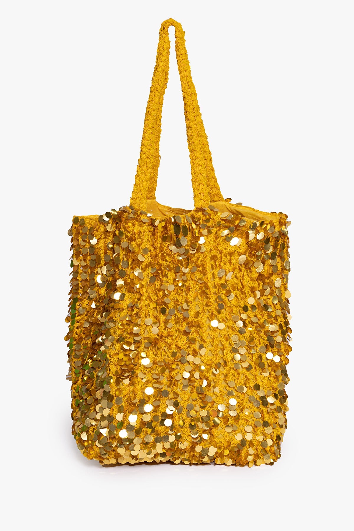 BASTIAN BAG CROCHET BIG SEQUINS YELLOW