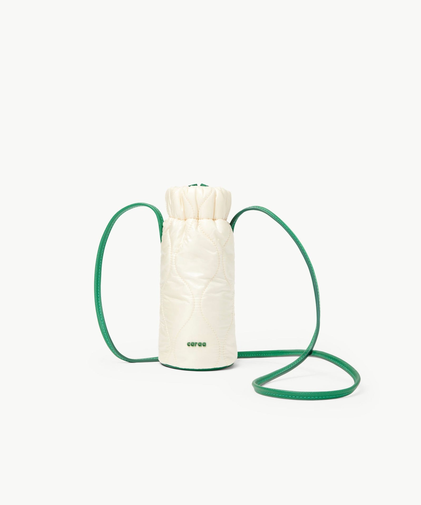 TENNIS BOTTLE BAG - Nylon in Ivory Quilted