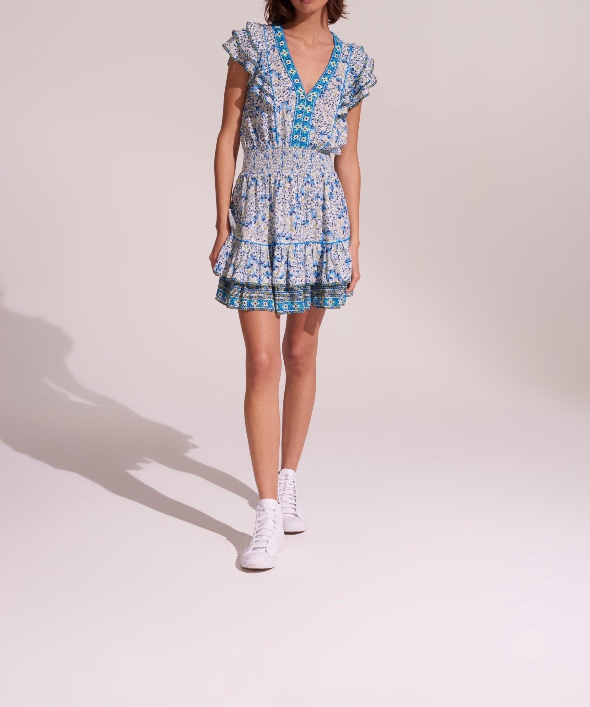 Poupette St Barth - Mini Dress Camila - Blue Mini Jonquille