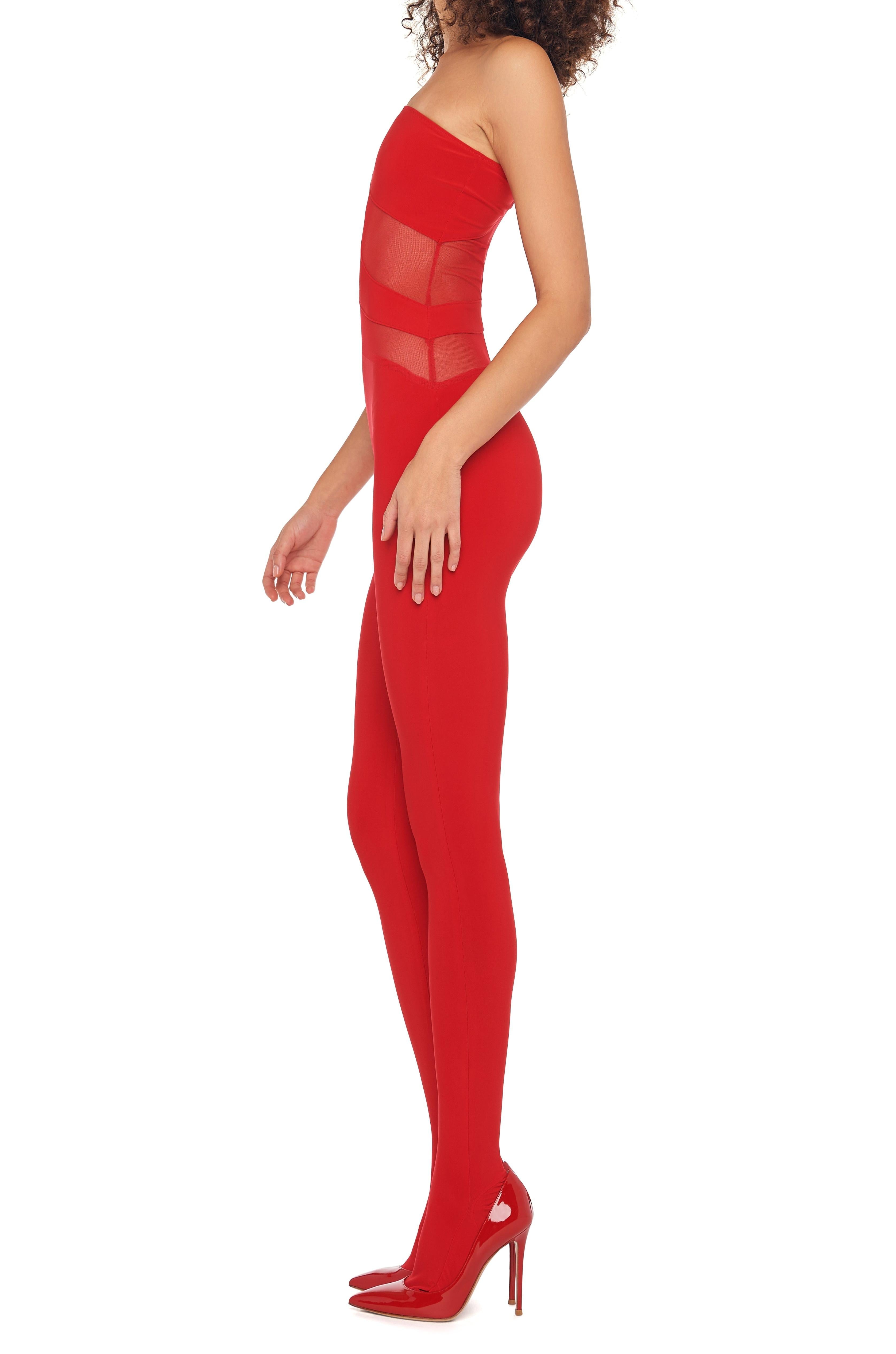 SNAKE MESH CATSUIT W/ FOOTSIE