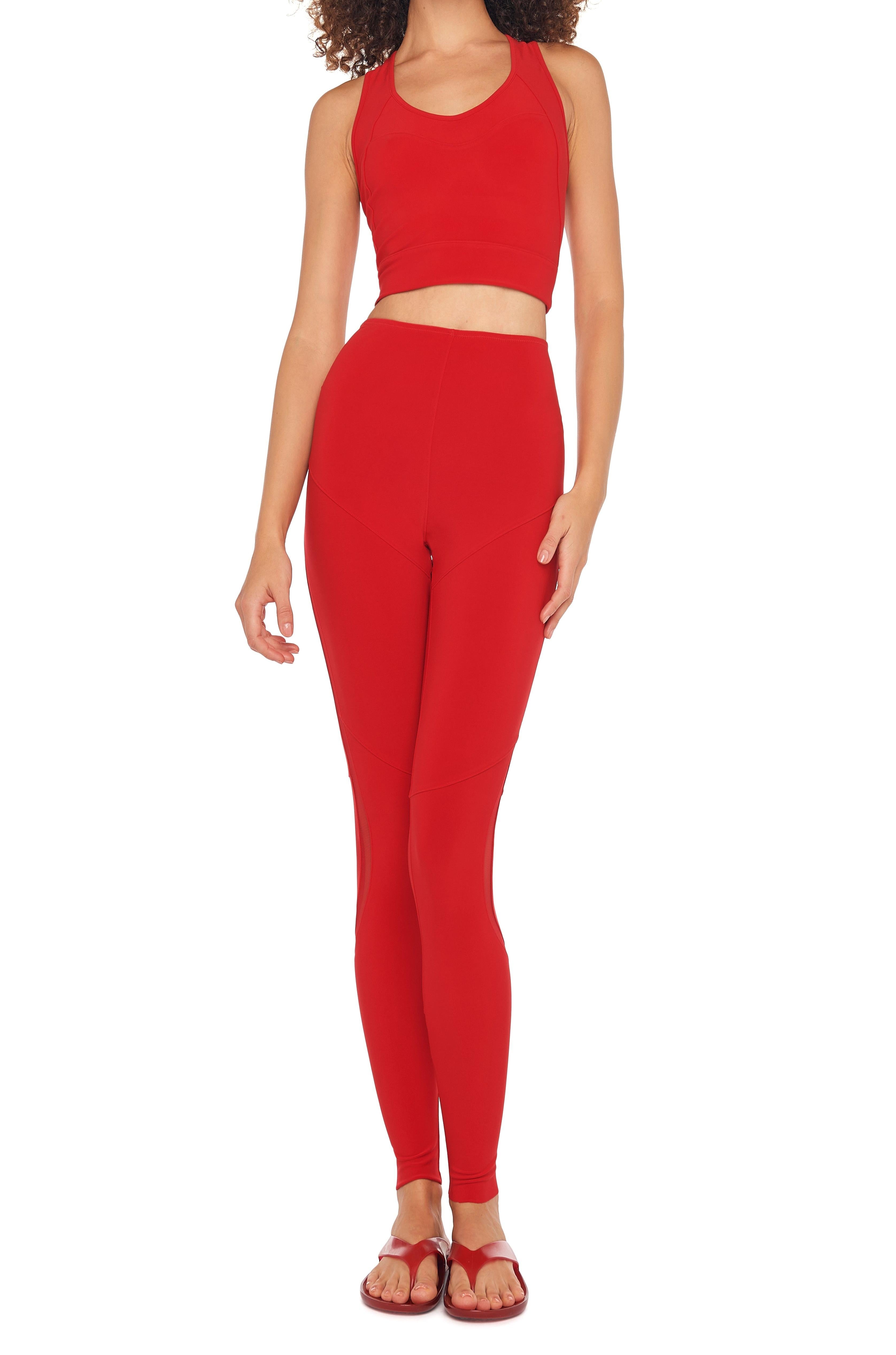 DIAGONAL LEGGING WITH MESH INSERT