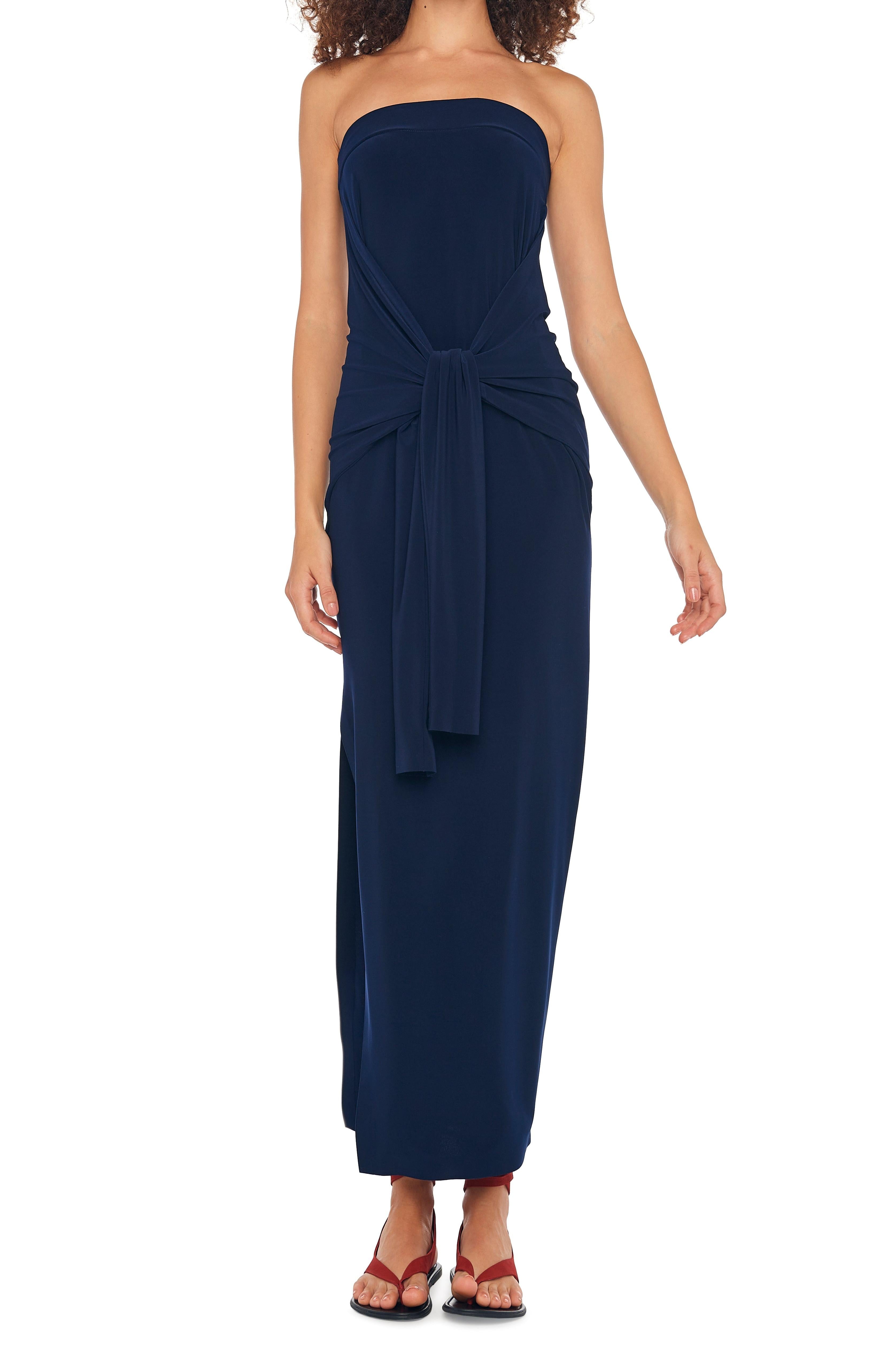 STRAPLESS ALL IN ONE SIDE SLIT GOWN