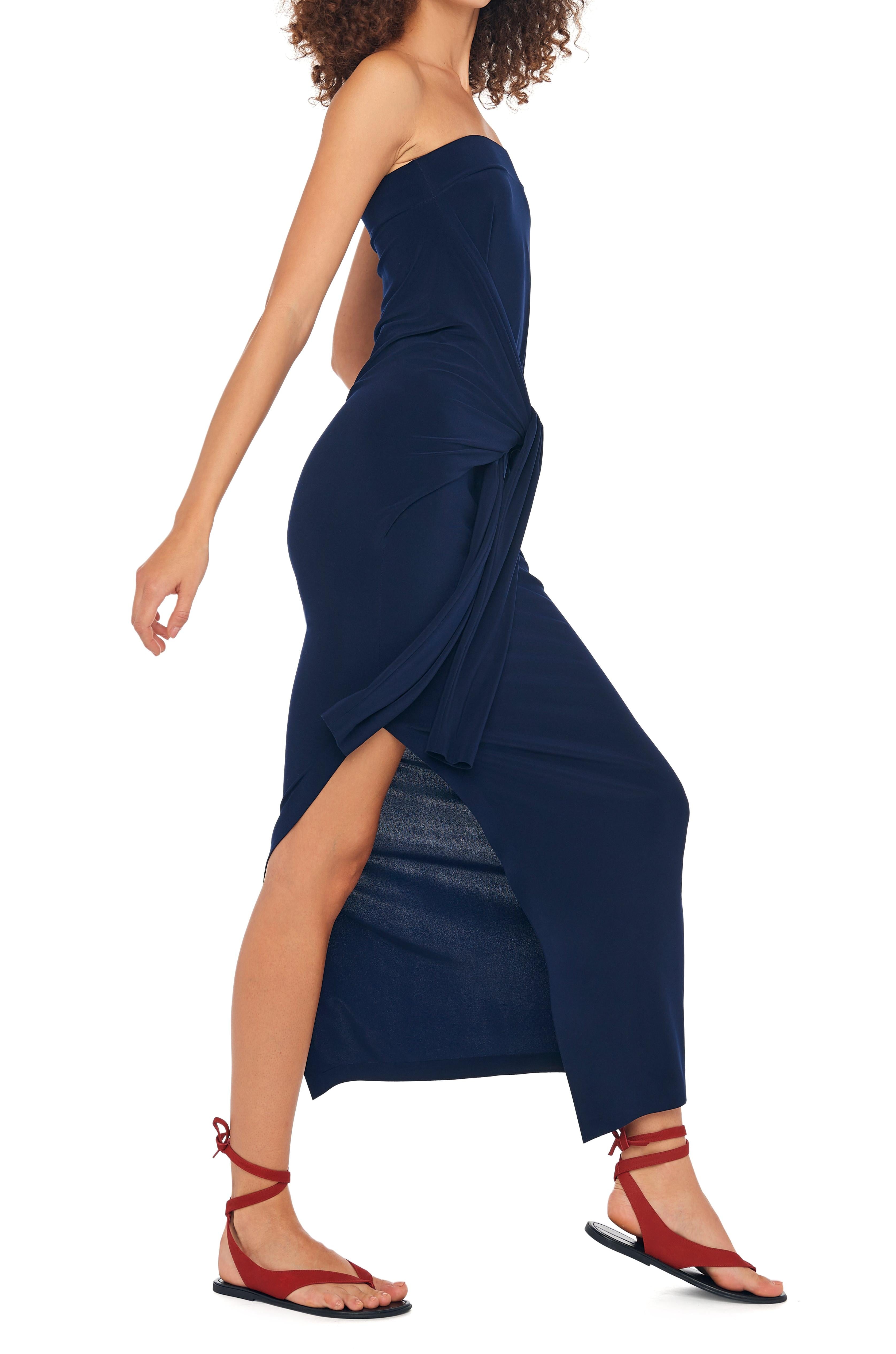 STRAPLESS ALL IN ONE SIDE SLIT GOWN