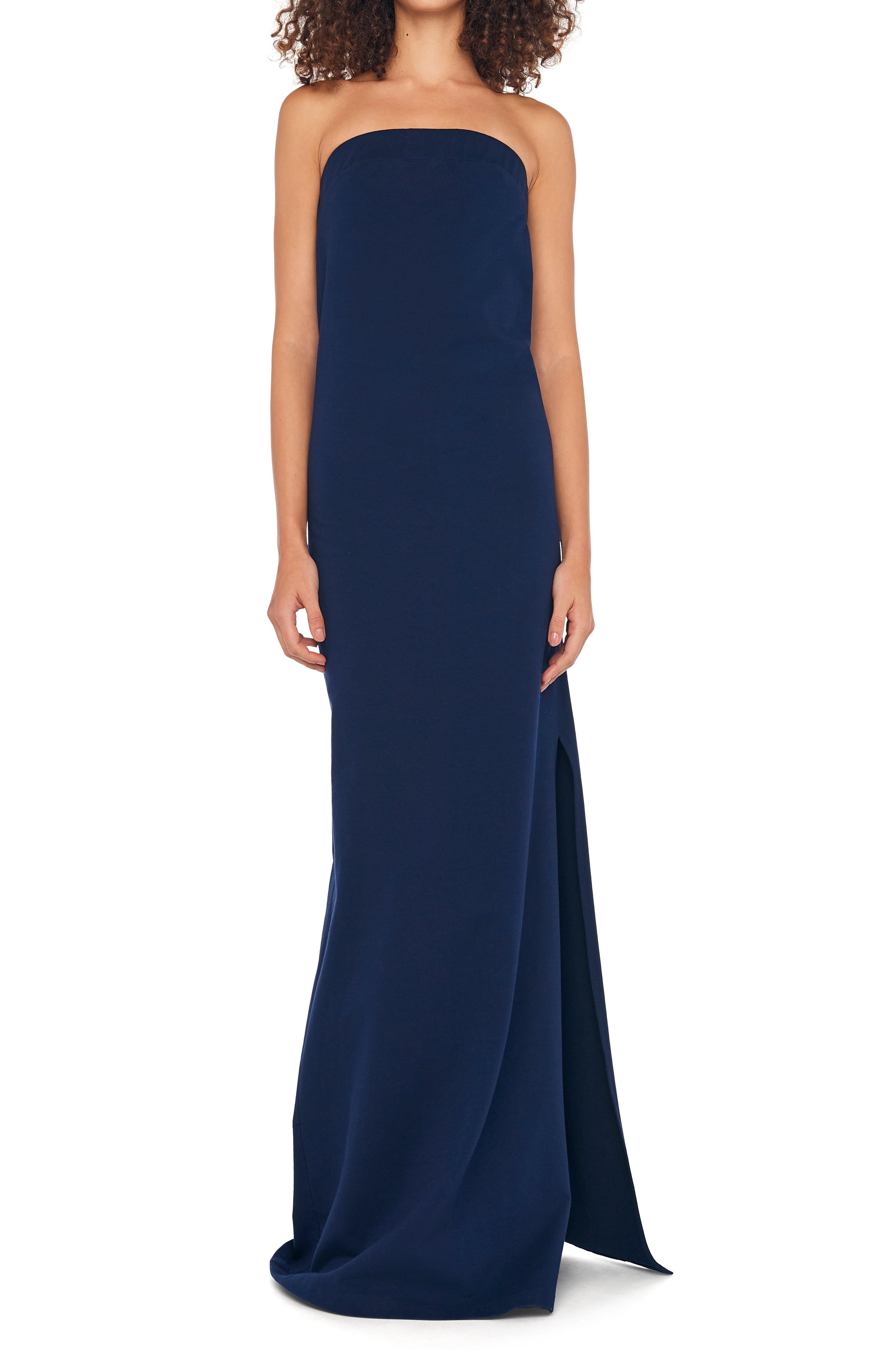 STRAPLESS SIDE SLIT GOWN