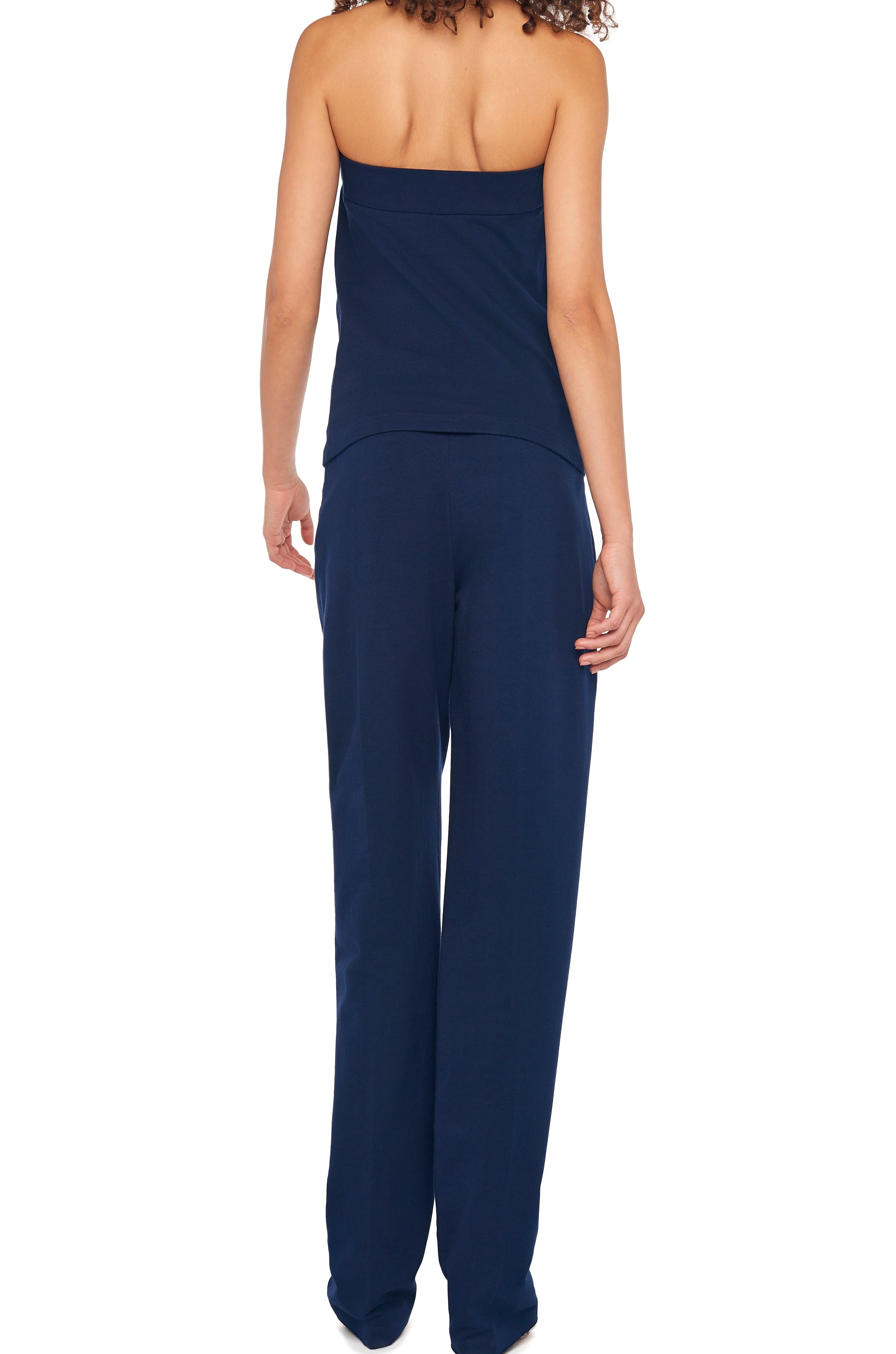 STRAPLESS TAILORED TERRY TOP
