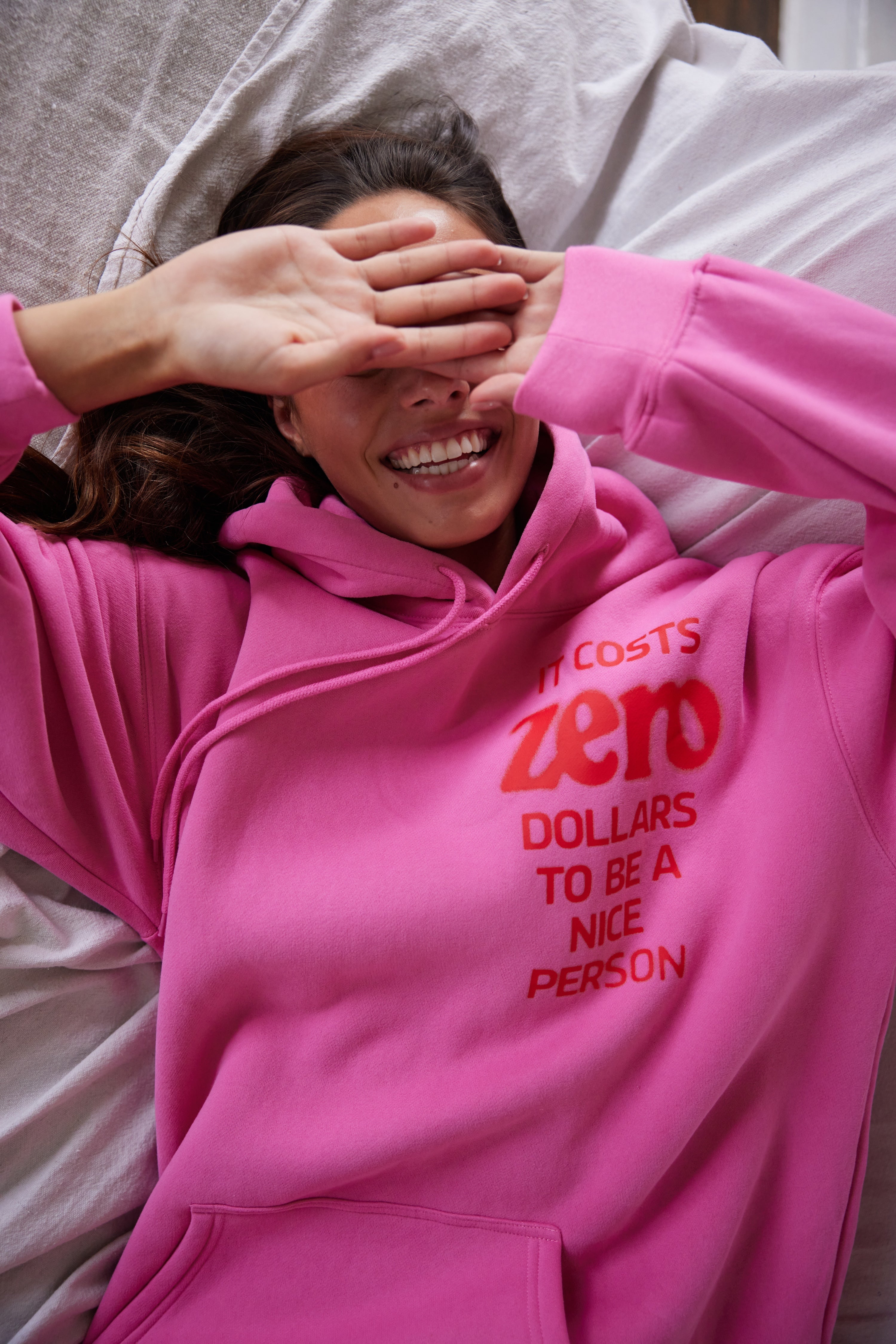 It Costs $0.00 To Be A Nice Person Pink Hoodie