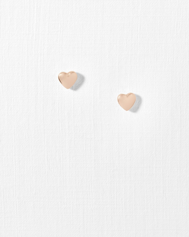 Harly Tiny Heart Stud Earring in Rose Gold