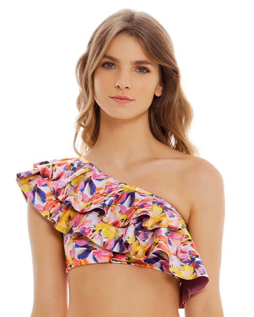 Swim Festival - Swim Festival One Shoulder Ruffle Top