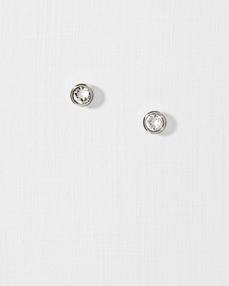 Sinaa Crystal Stud Earring in Silver