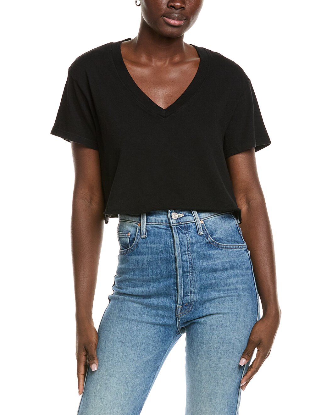 T117 - Love - Vintage Soft Cotton Jersey Crop Vneck
