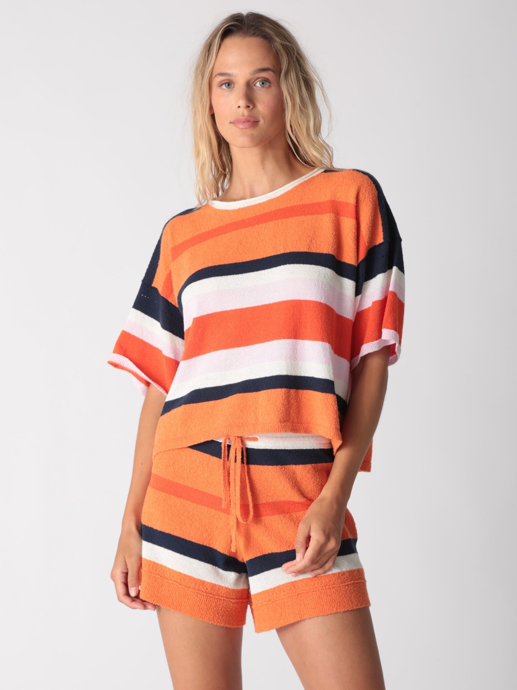 Lucy Top - Coral Stripe